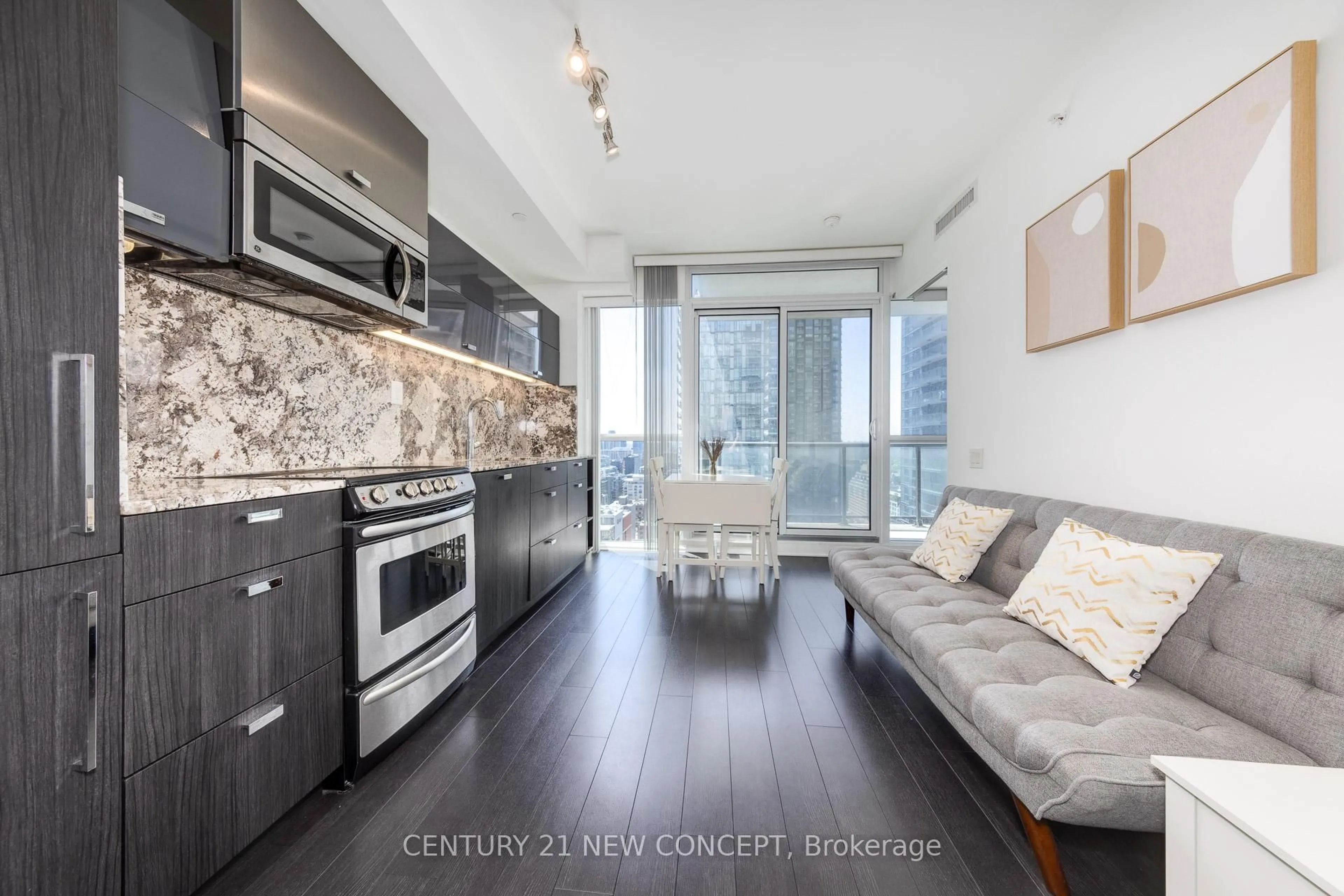 Open concept kitchen, unknown for 290 Adelaide St #2612, Toronto Ontario M5V 0P3