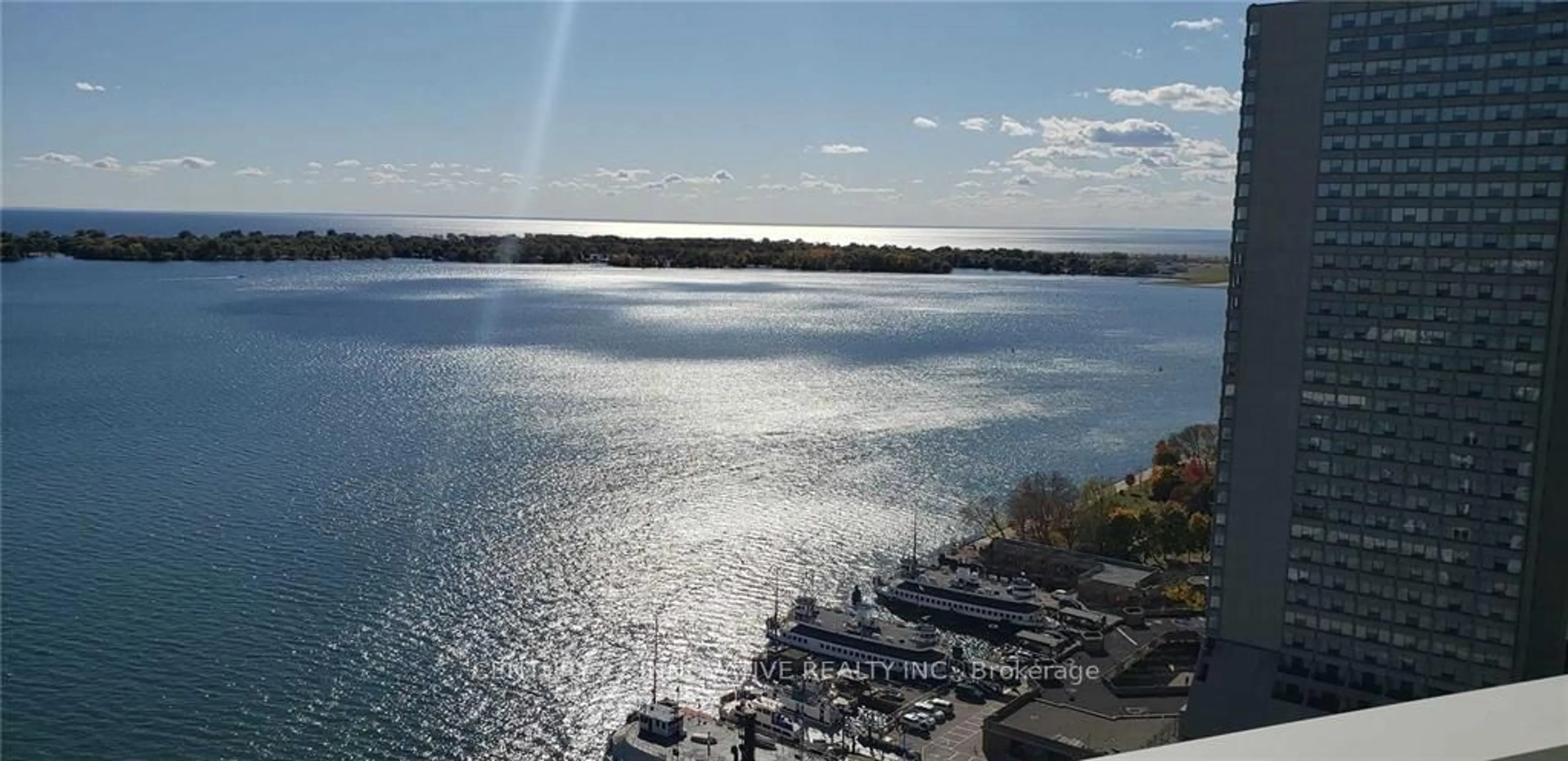 A pic from outside/outdoor area/front of a property/back of a property/a pic from drone, water/lake/river/ocean view for 15 Queens Quay #2403, Toronto Ontario M5E 0A4