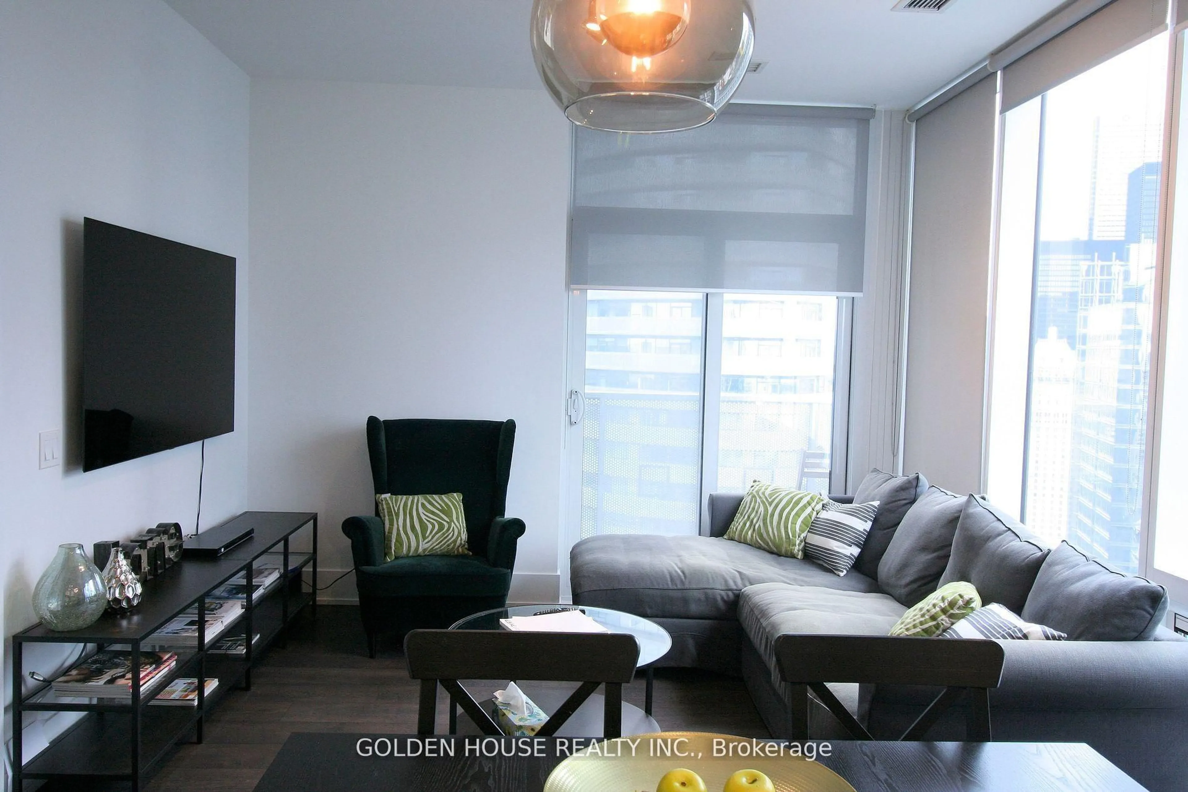 Living room with furniture, unknown for 10 York St #3803, Toronto Ontario M5J 0E1