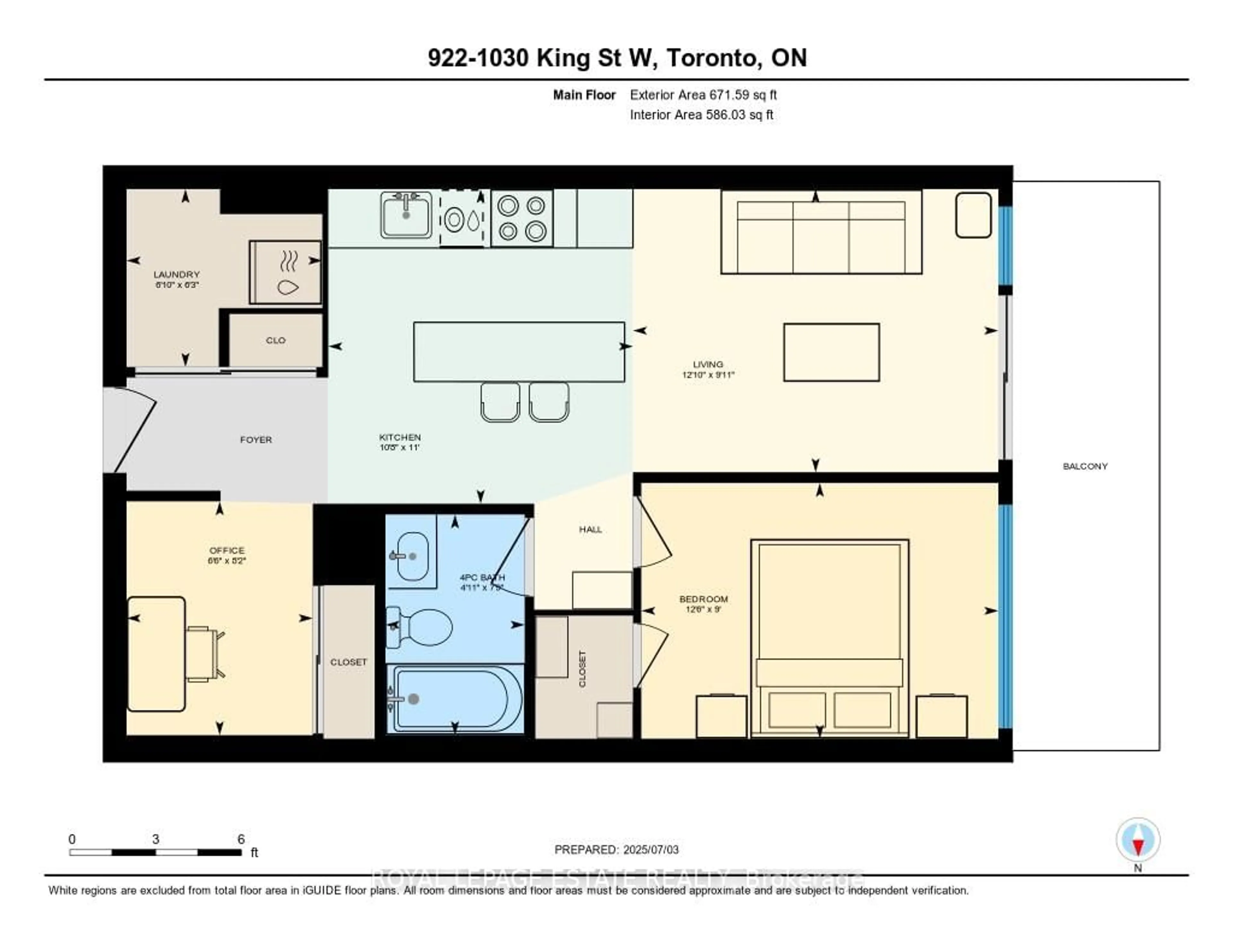 Floor plan for 1030 King St #922, Toronto Ontario M6K 0B4