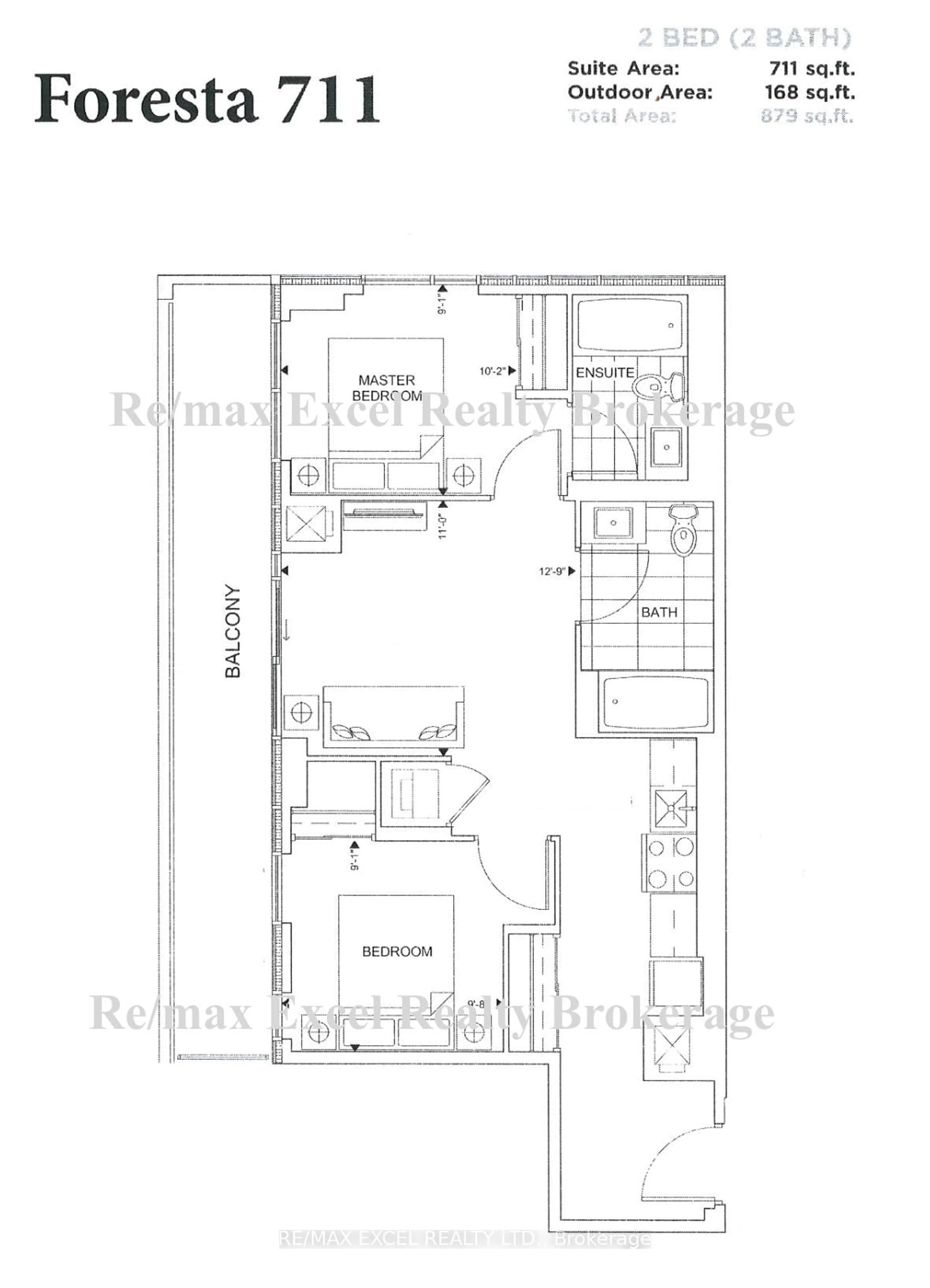 Floor plan for 188 Fairview Mall Dr #729, Toronto Ontario M2J 0H7