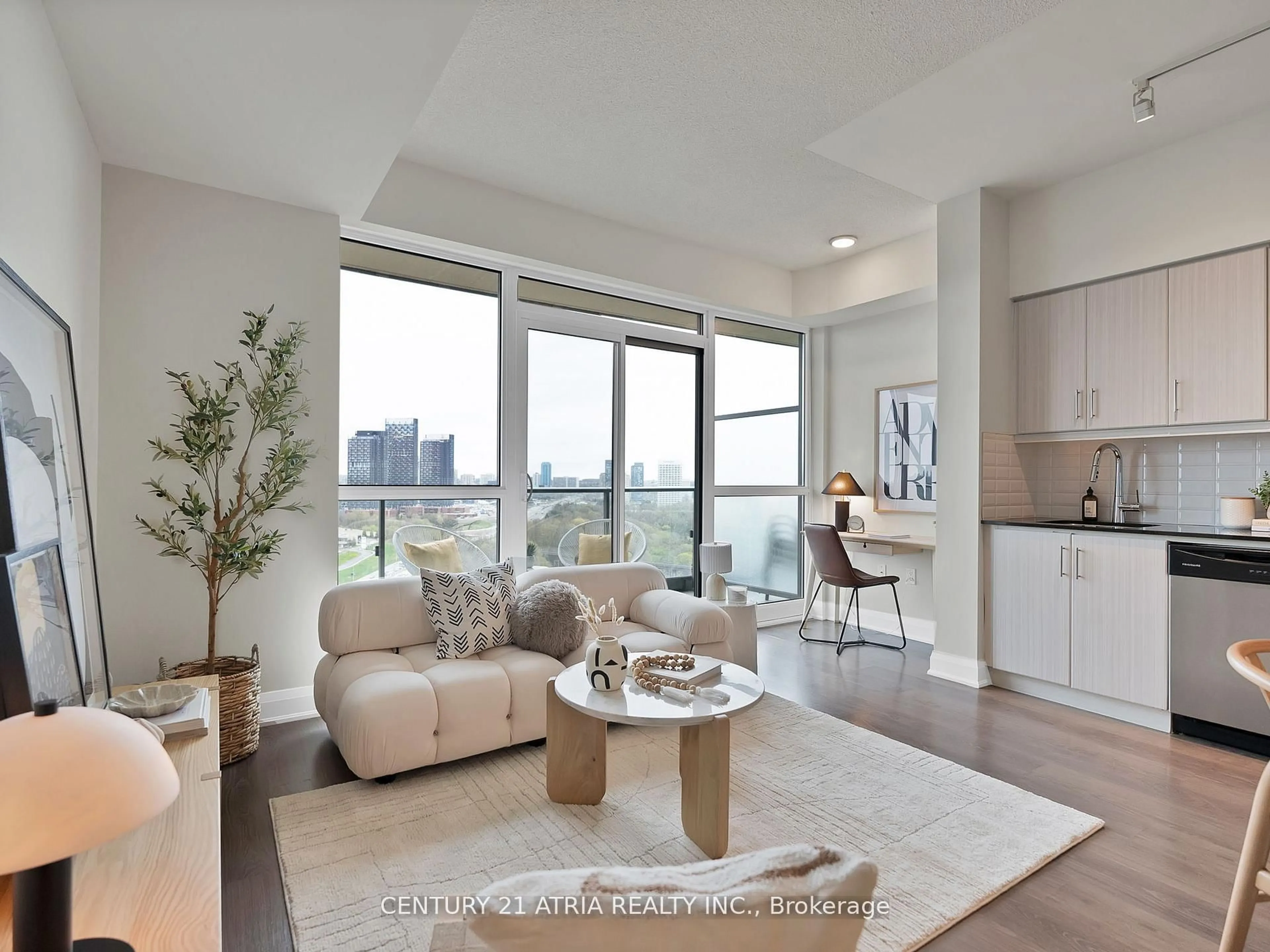Living room with furniture, unknown for 160 Vanderhoof Ave #LPH18, Toronto Ontario M4G 0B7