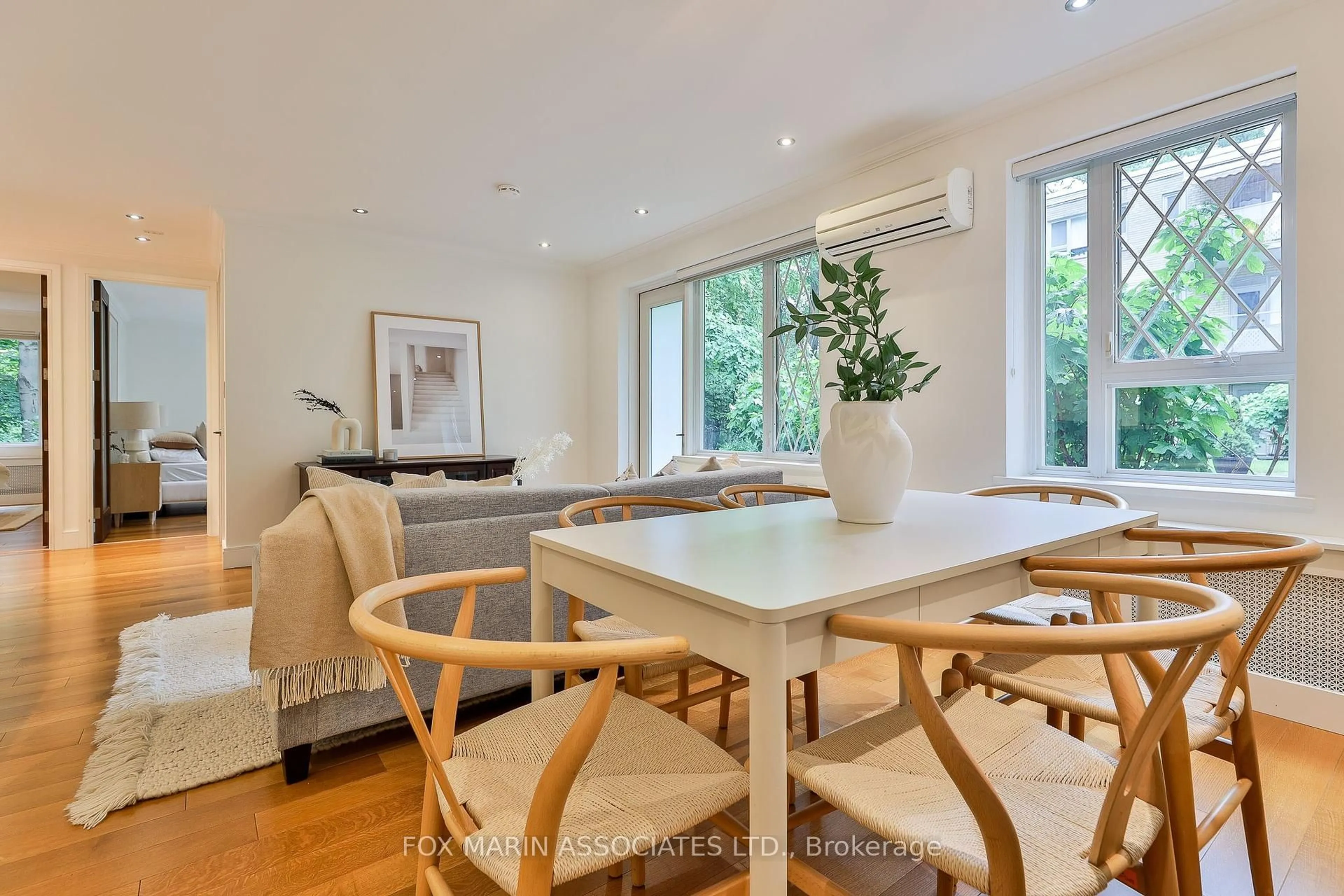 Dining room, wood/laminate floor for 40 Glen Rd #107, Toronto Ontario M4W 2V1