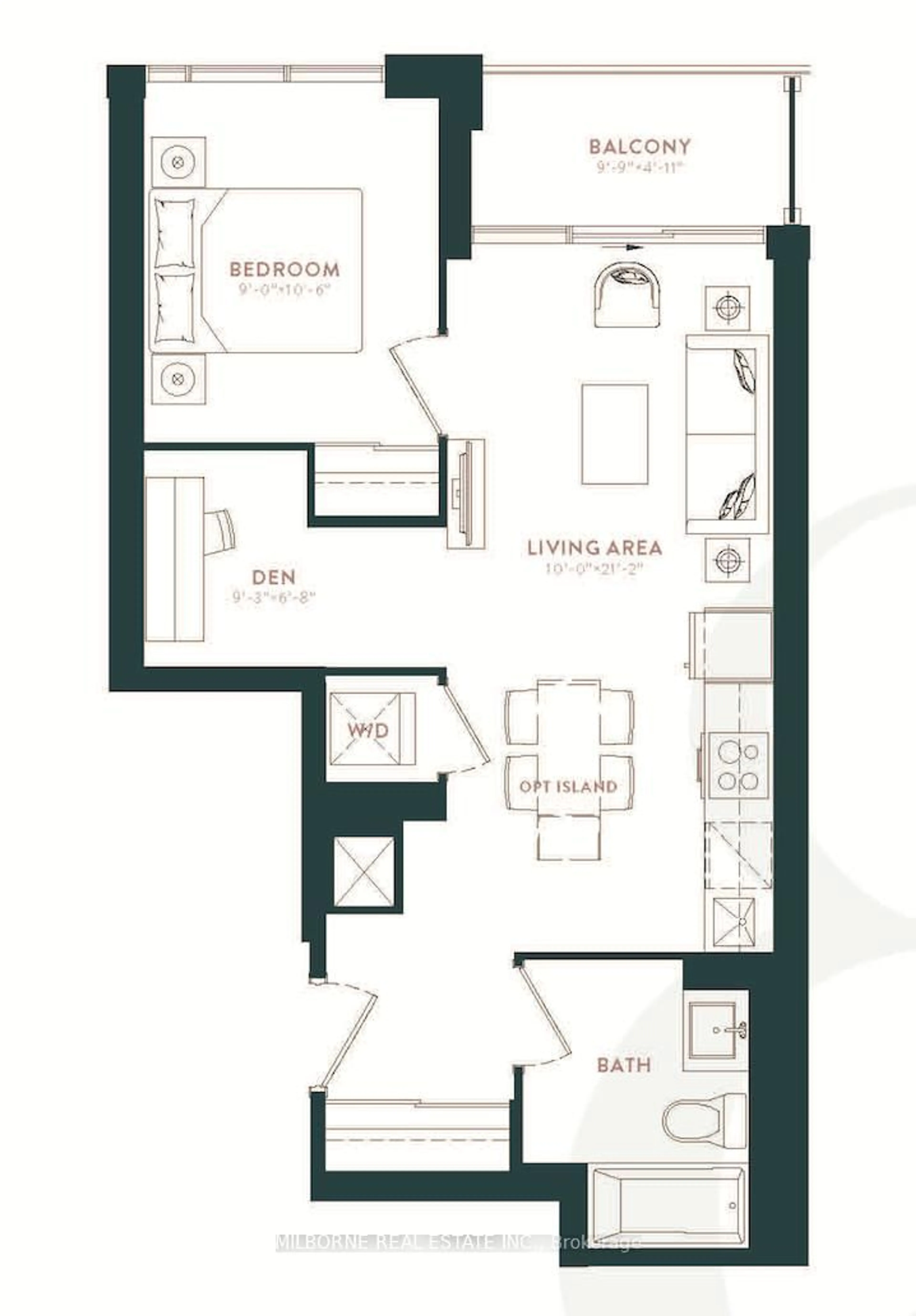 Floor plan for 5 Defries St #2406, Toronto Ontario M5A 0W7