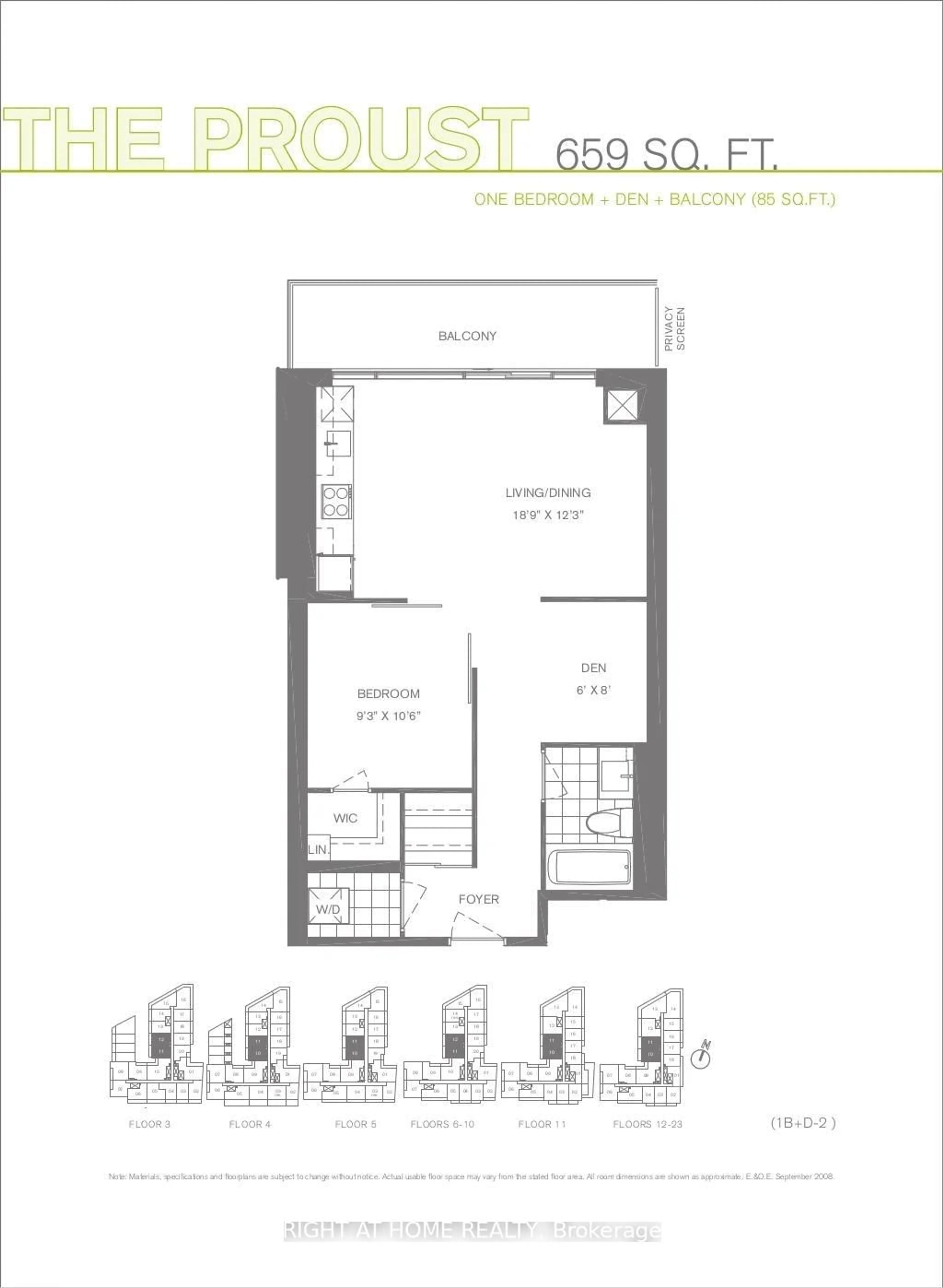 Floor plan for 352 Front St #1812, Toronto Ontario M5V 0K3