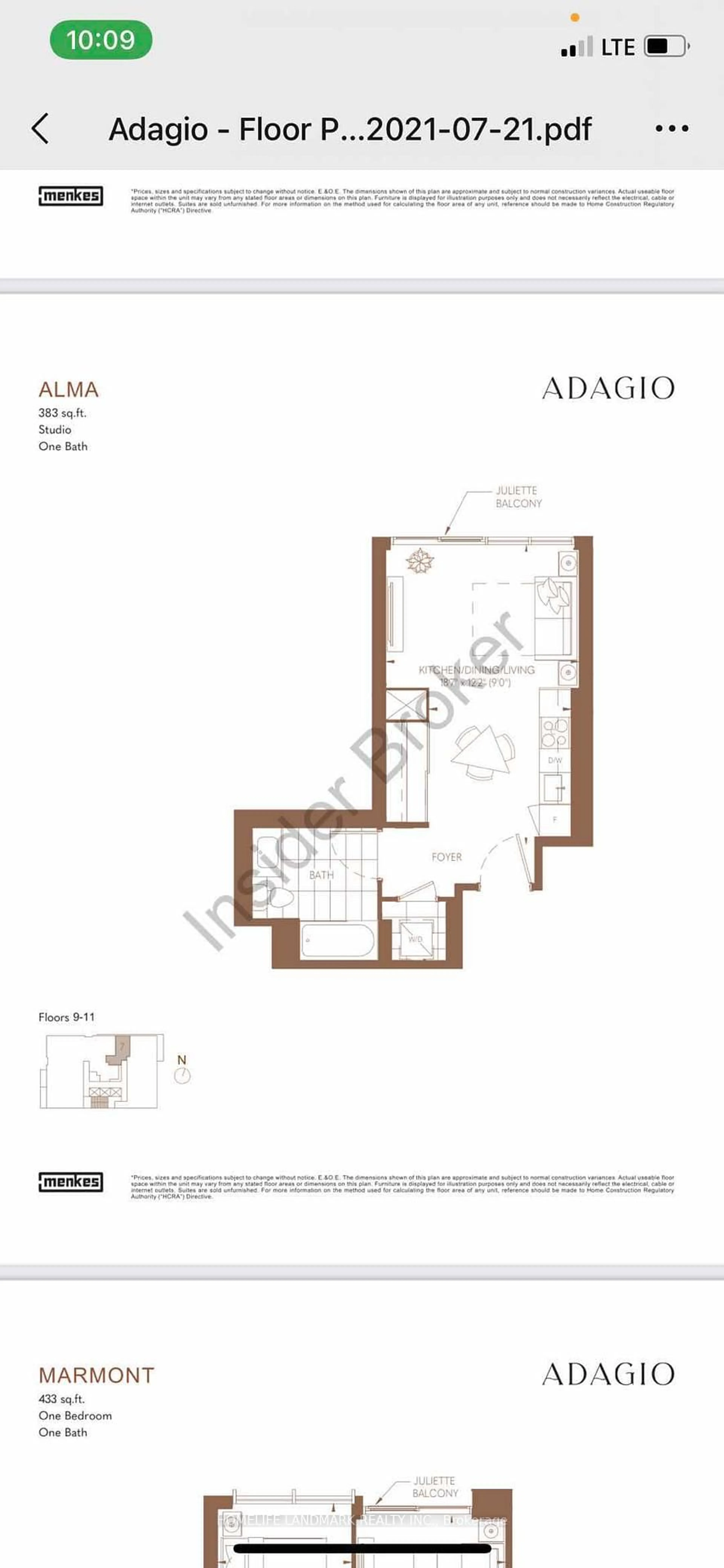 Floor plan for 771 Yonge St #1807, Toronto Ontario M4W 2G4