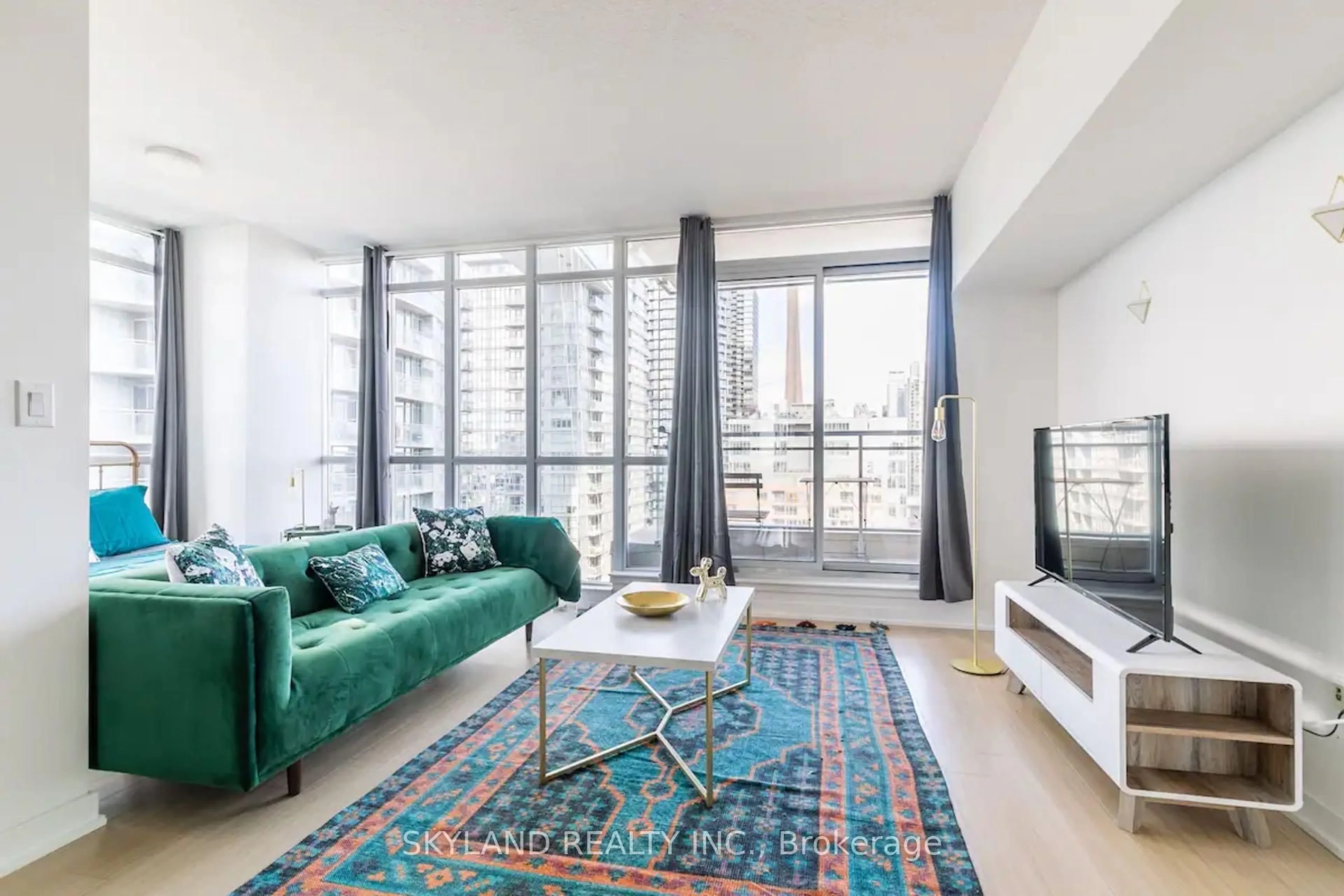 Living room with furniture, carpet floor for 151 Dan Leckie Way #2209, Toronto Ontario M5V 4B2