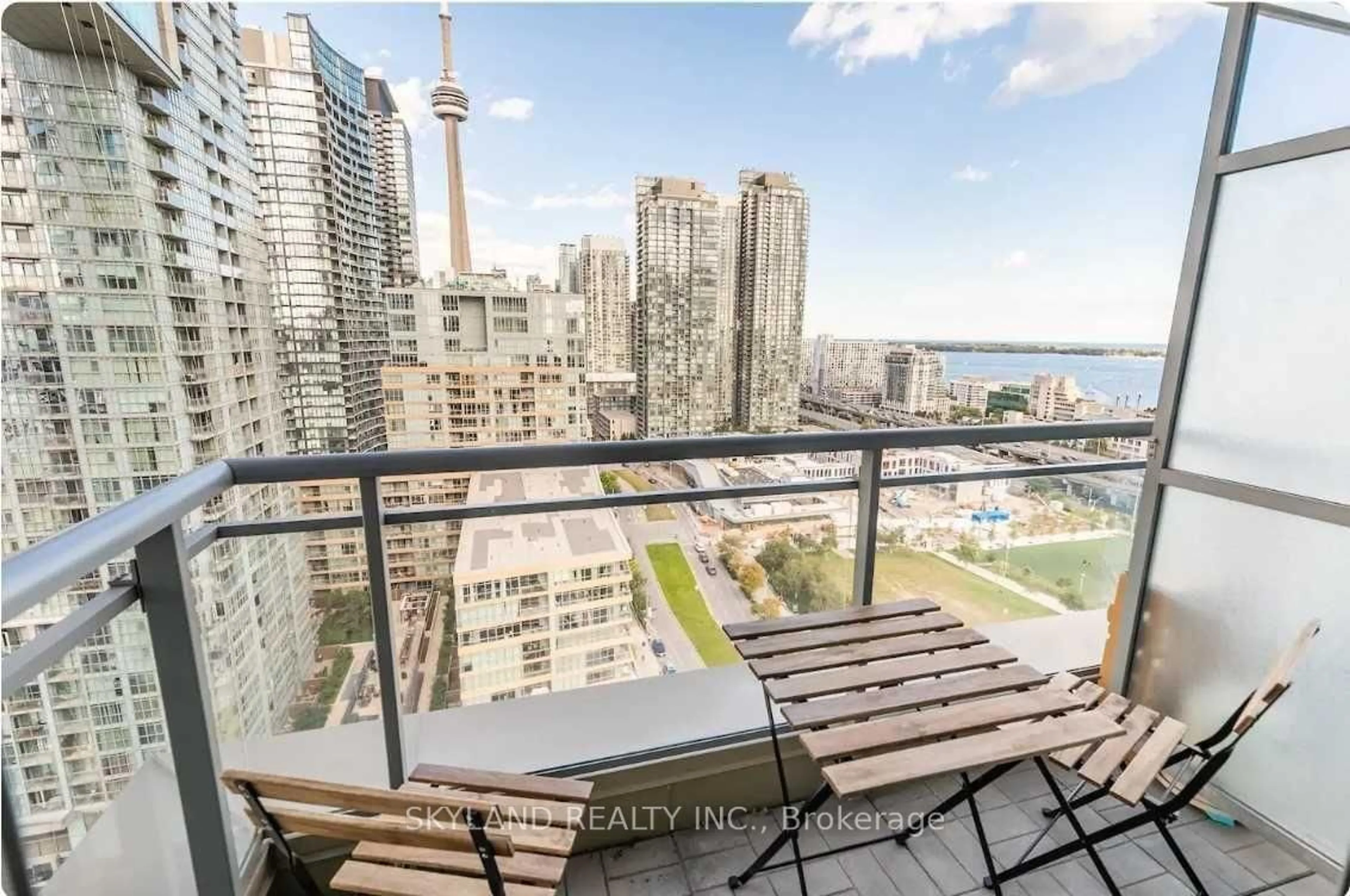 Balcony in the apartment, city buildings view from balcony for 151 Dan Leckie Way #2209, Toronto Ontario M5V 4B2
