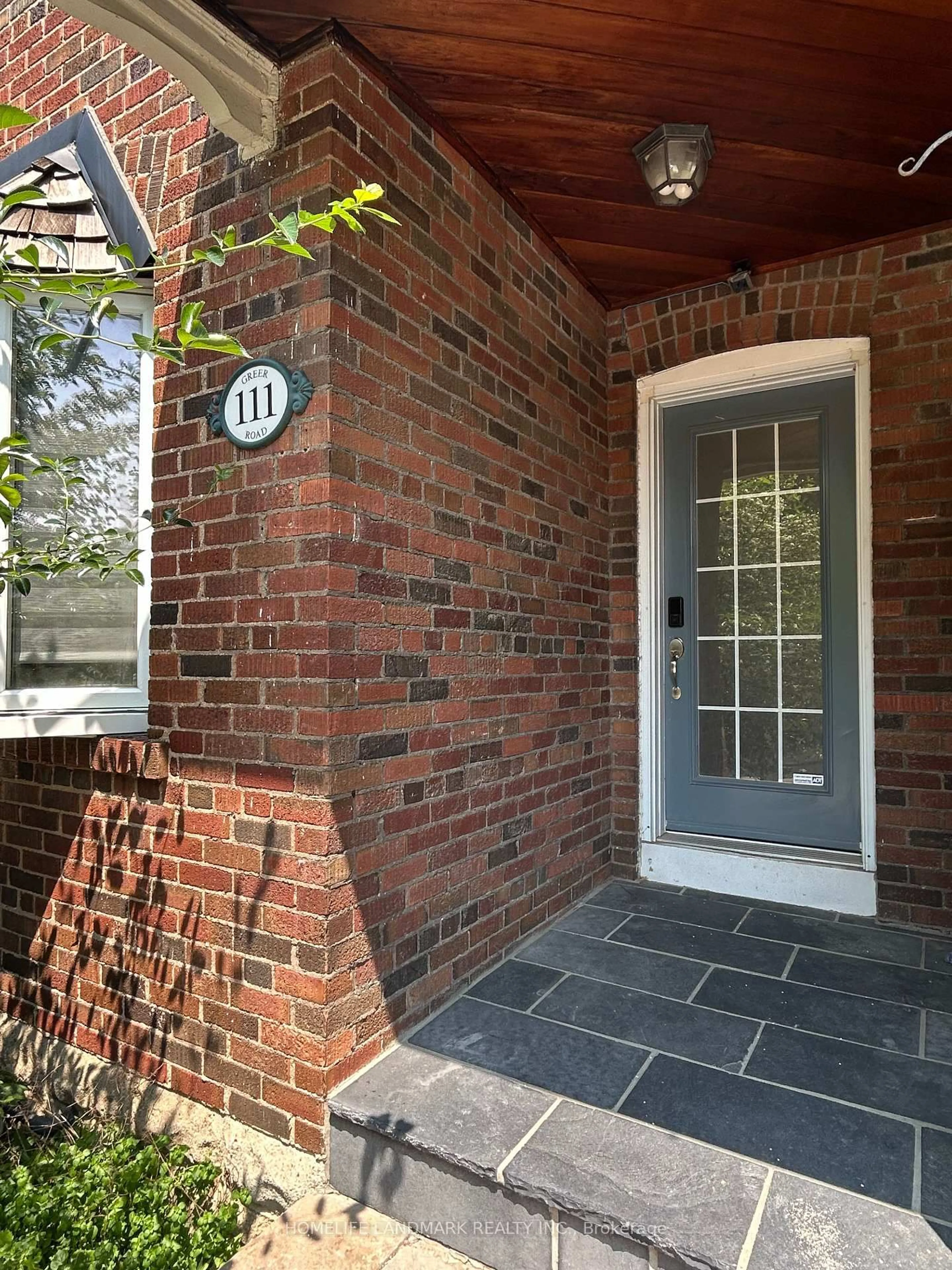 Home with brick exterior material, street for 111 Greer Rd, Toronto Ontario M5M 3N2