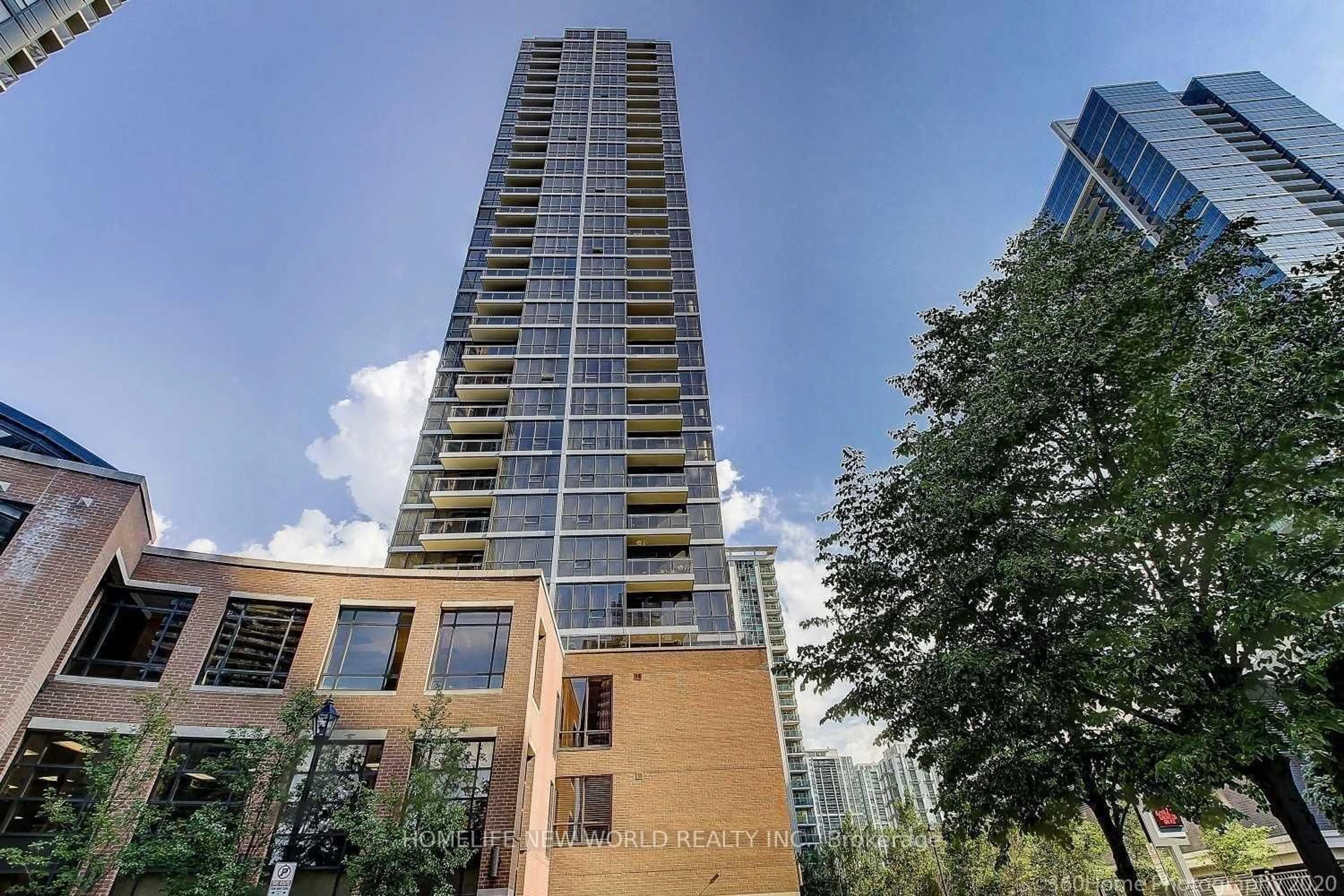 A pic from outside/outdoor area/front of a property/back of a property/a pic from drone, city buildings view from balcony for 23 Sheppard Ave #1707, Toronto Ontario M2N 0C8