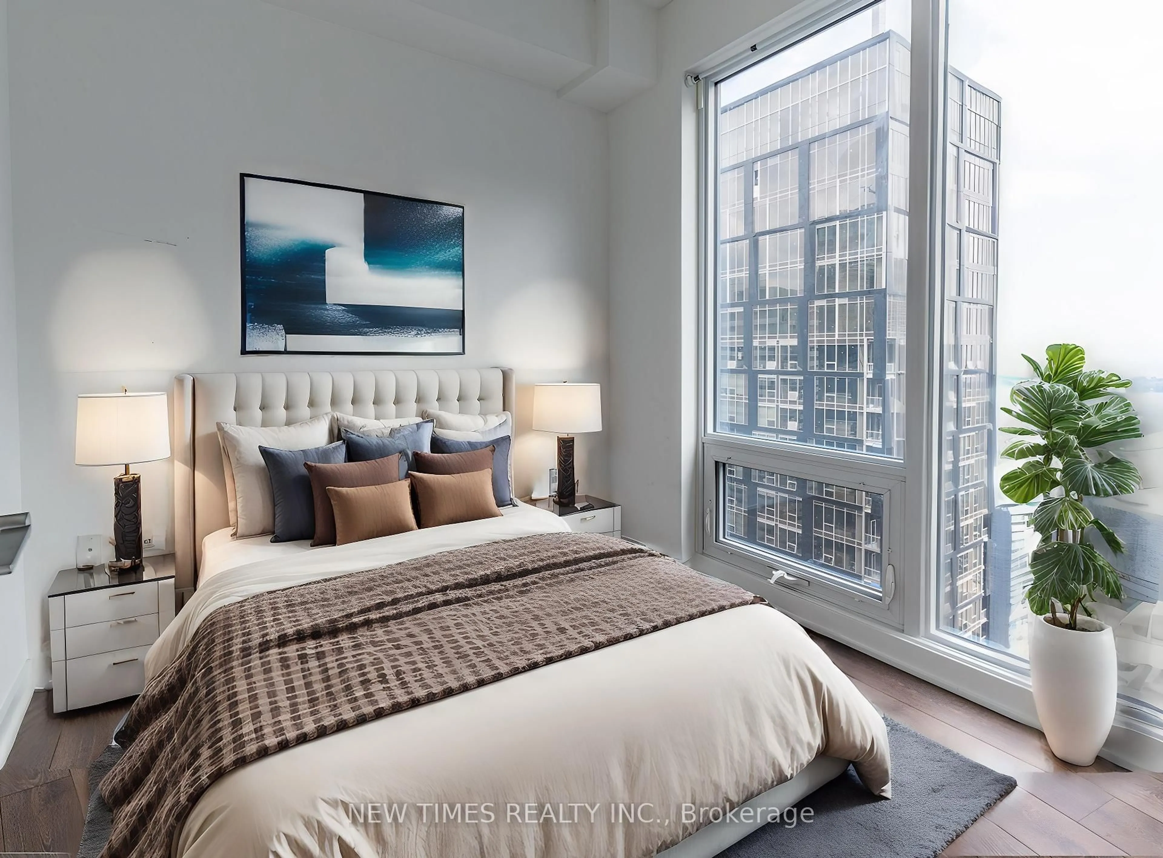 Bedroom with bed, carpet floor for 125 Blue Jays Way #4001, Toronto Ontario M5V 0N5