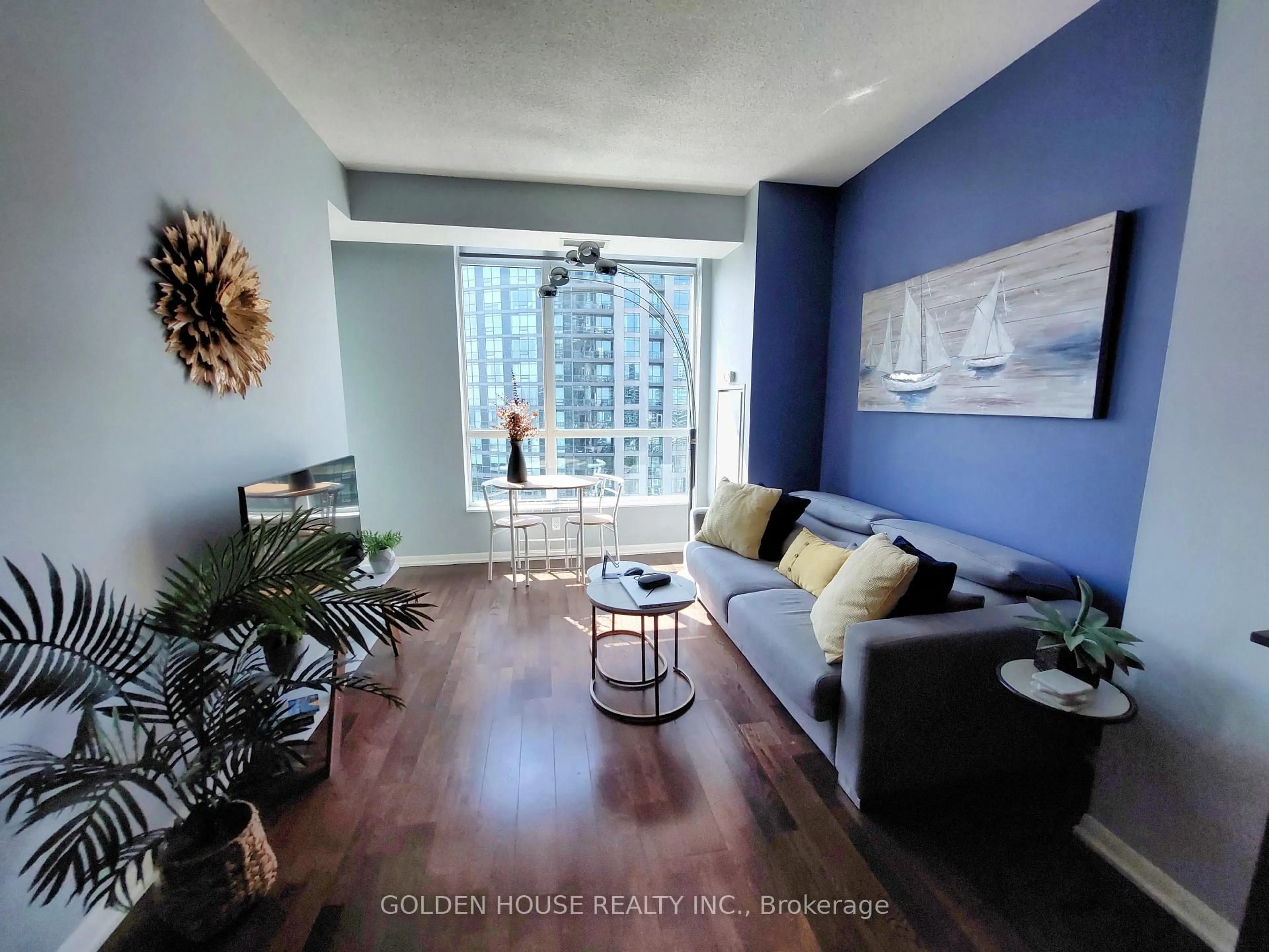 Living room with furniture, wood/laminate floor for 215 Fort York Blvd #2309, Toronto Ontario M5V 4A2