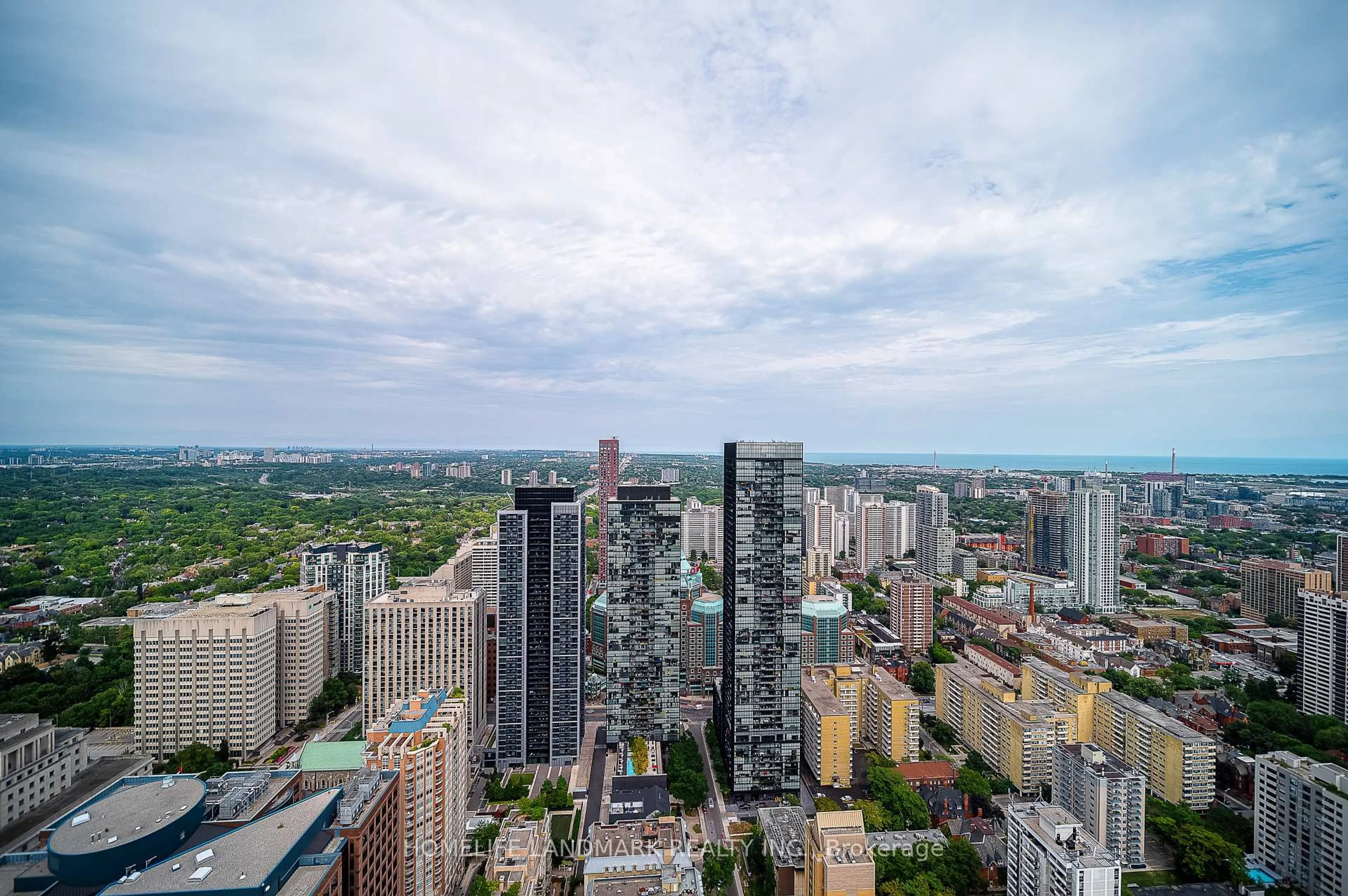 A pic from outside/outdoor area/front of a property/back of a property/a pic from drone, city buildings view from balcony for 50 Charles St #5101, Toronto Ontario M4Y 1T1