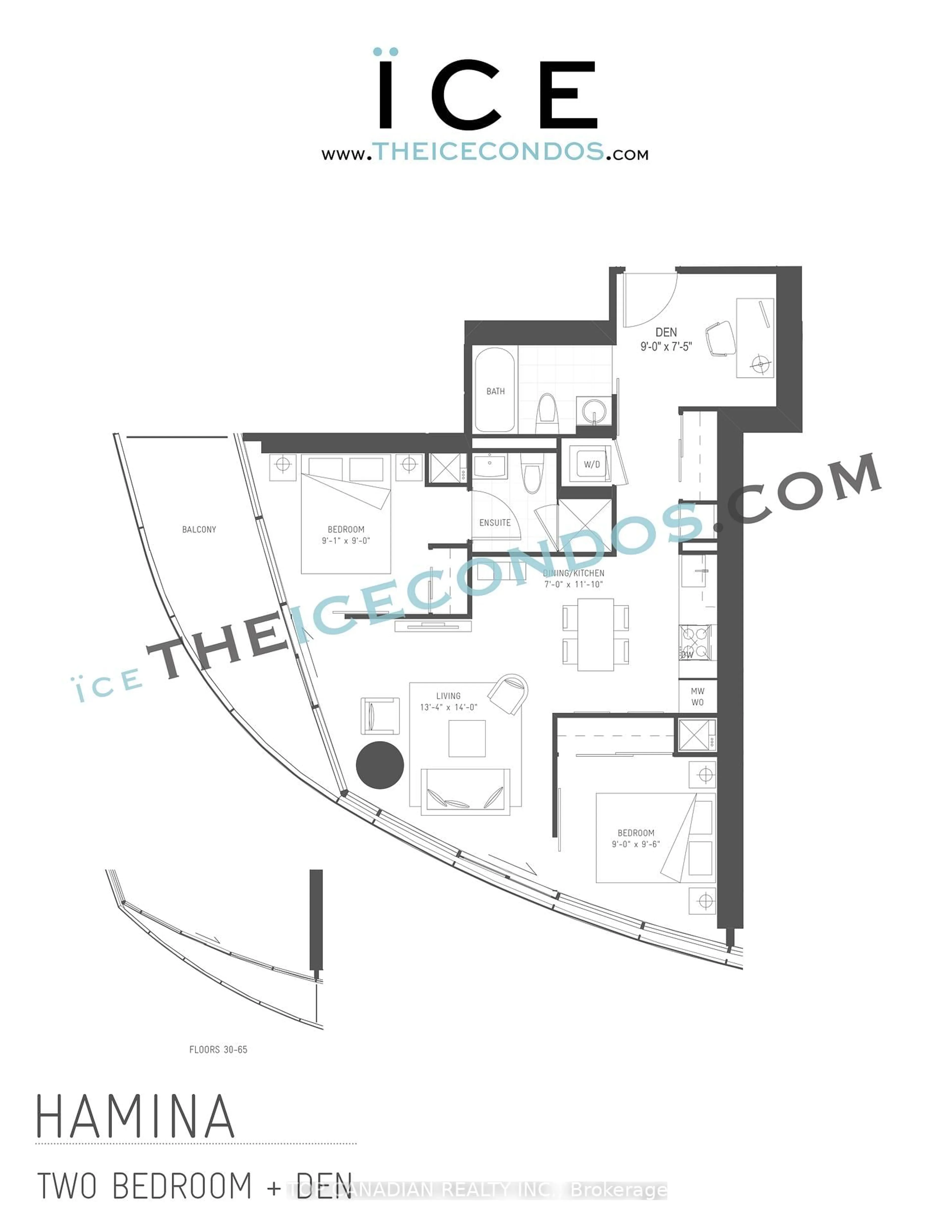 Floor plan for 14 York St #5705, Toronto Ontario M5J 0B1