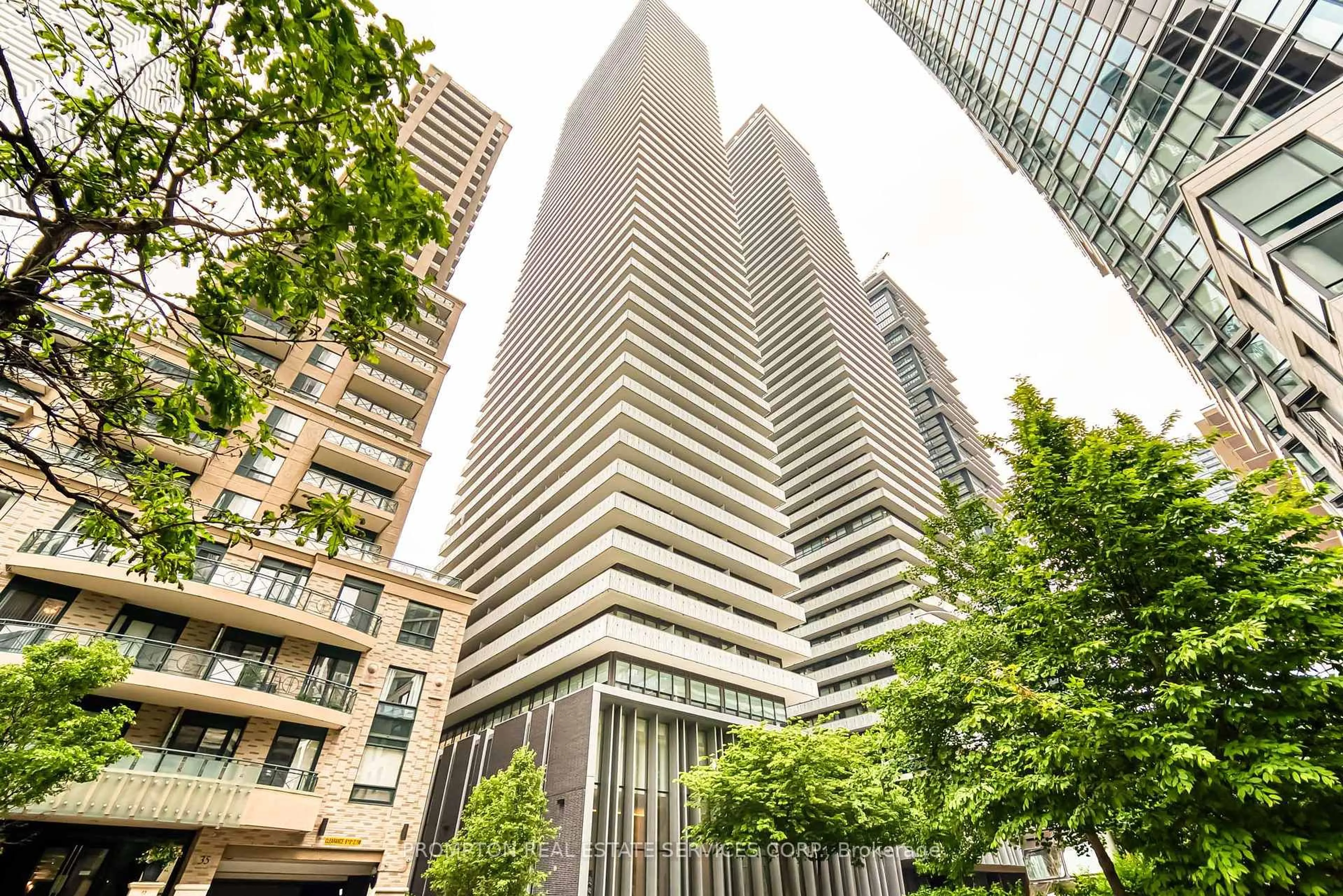 A pic from outside/outdoor area/front of a property/back of a property/a pic from drone, unknown for 42 Charles St #2105, Toronto Ontario M4Y 1T4