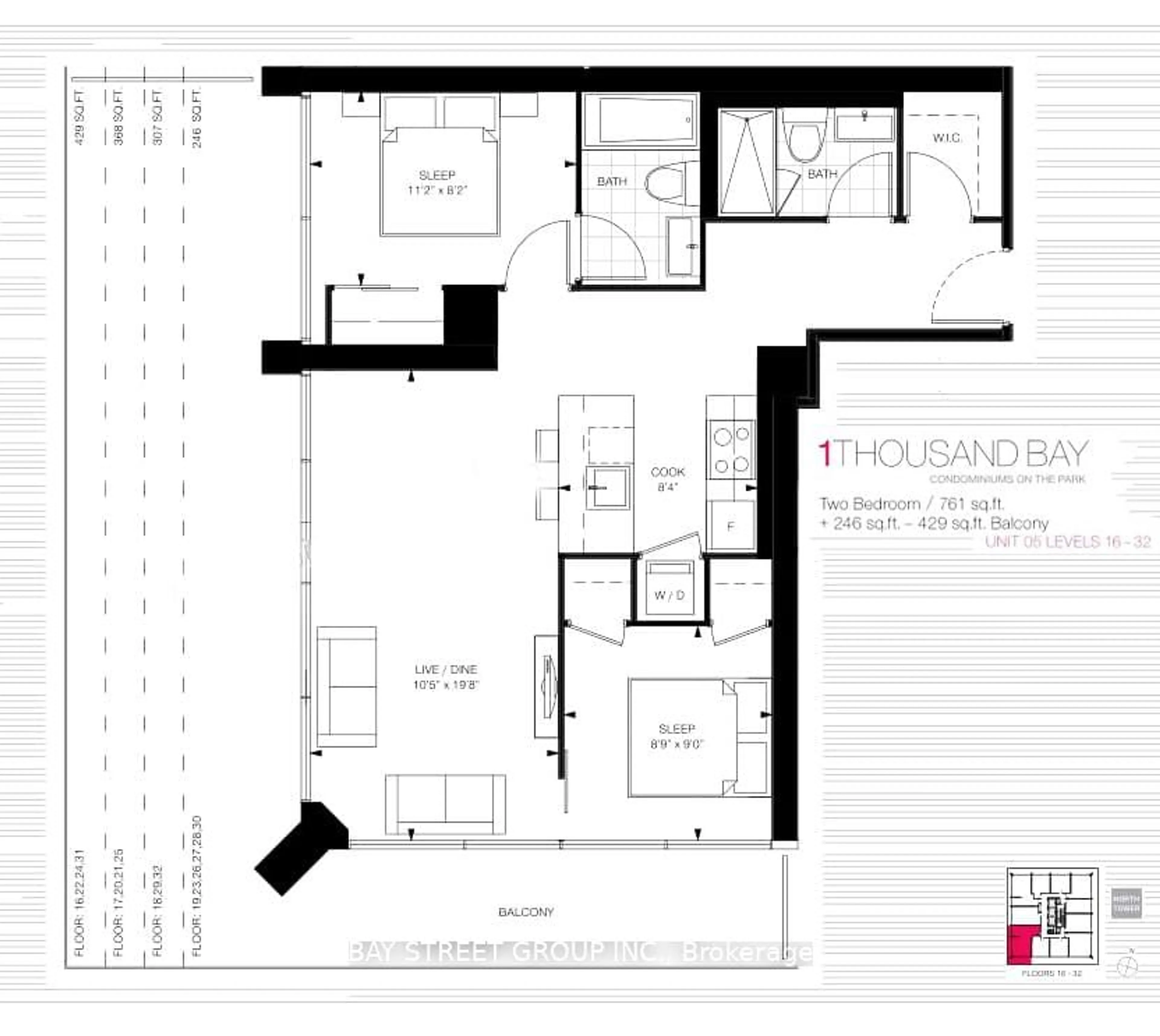 Floor plan for 57 St Joseph St #2905, Toronto Ontario M5S 0C5
