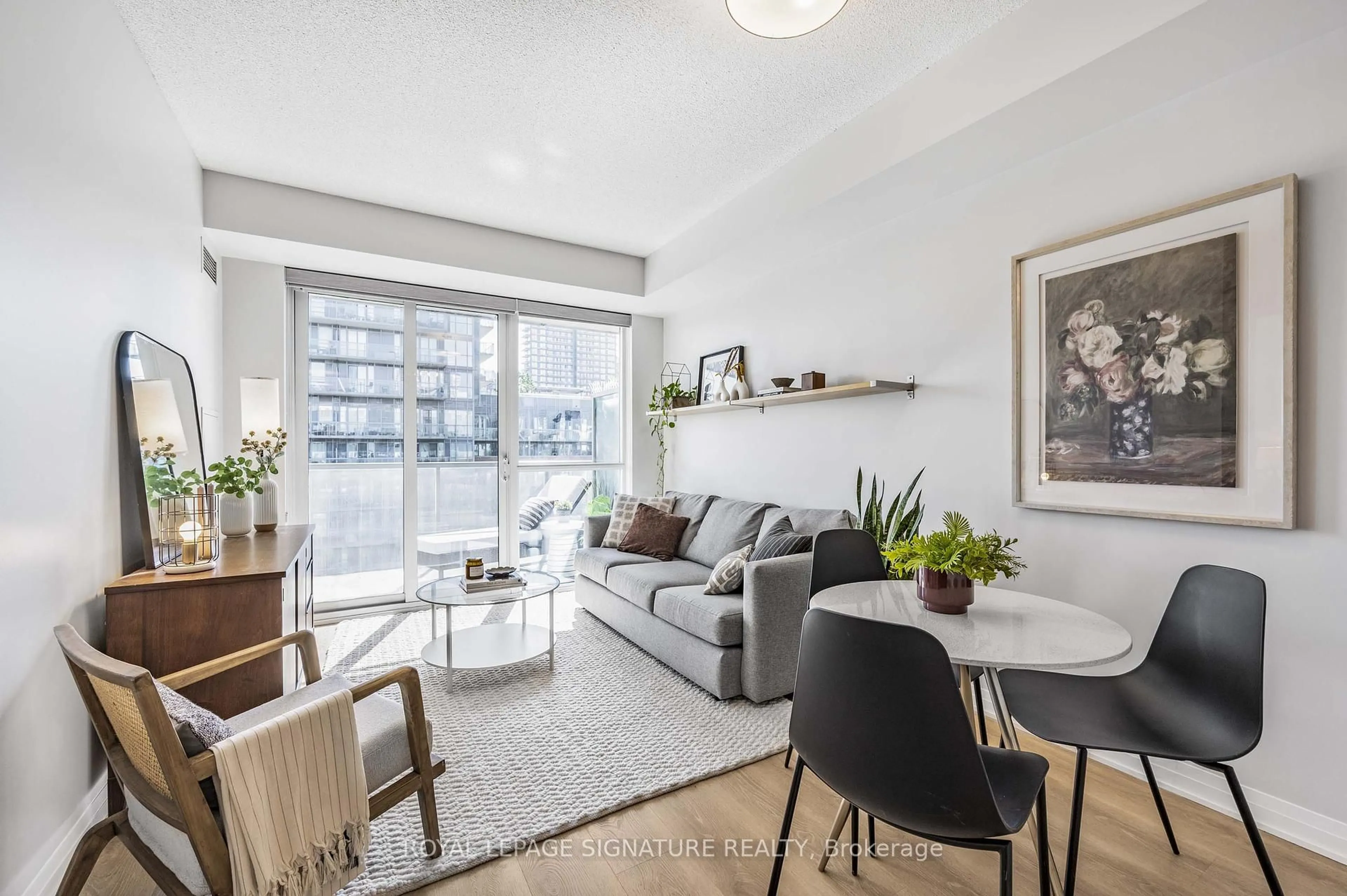 Living room with furniture, unknown for 1 Cole St #804, Toronto Ontario M5A 4M2