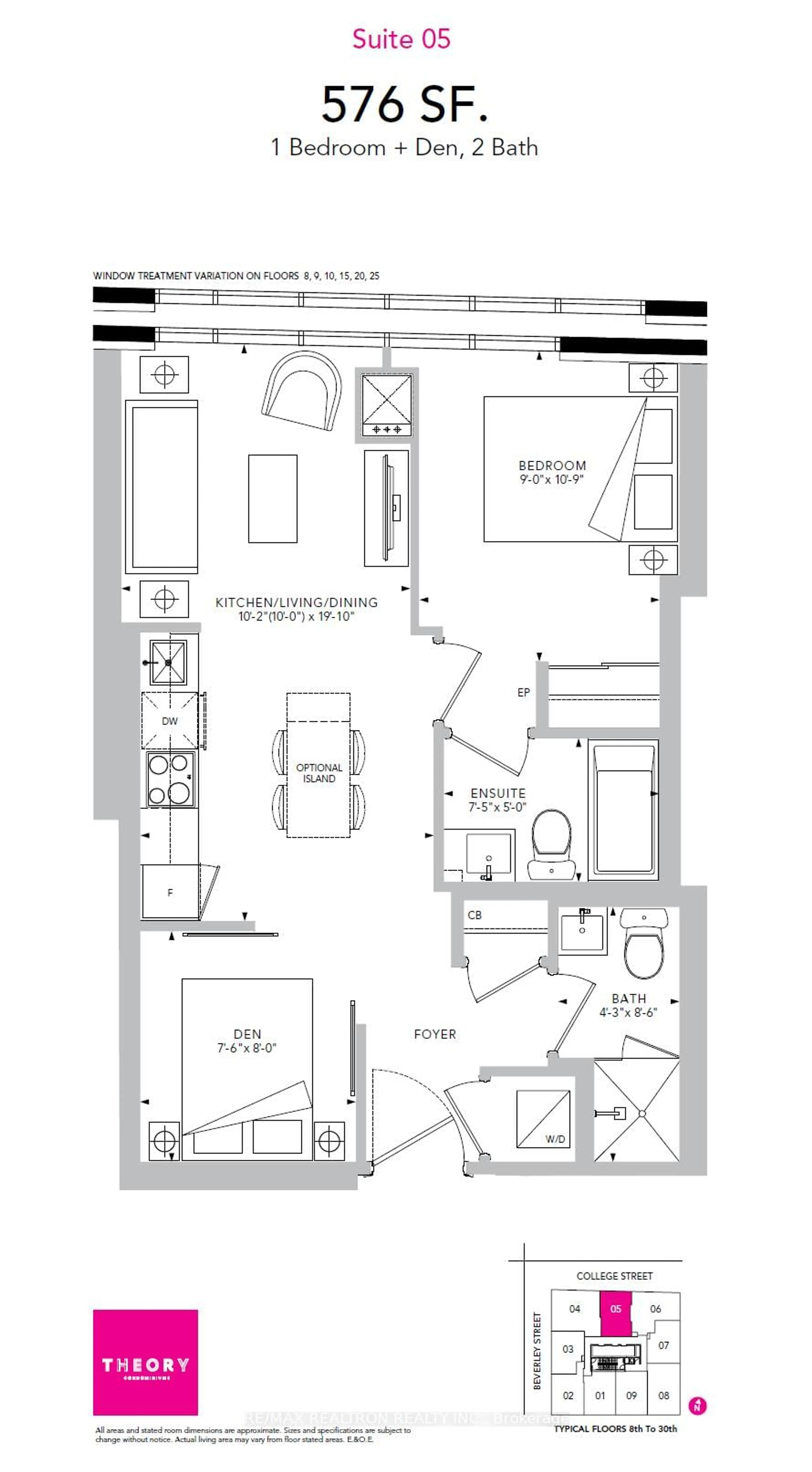 Floor plan for 203 College St #2105, Toronto Ontario M5T 0C8