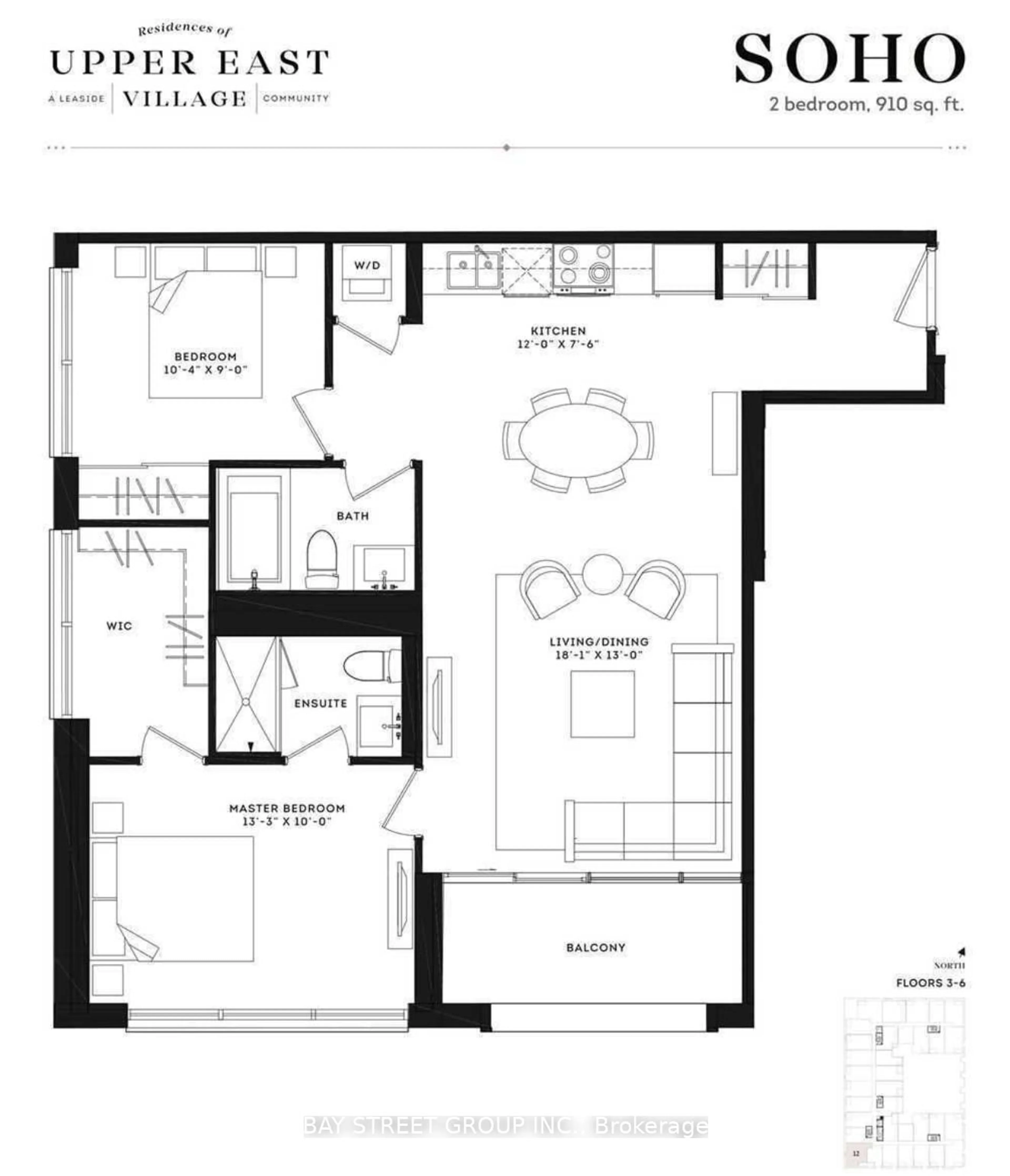 Floor plan for 33 Frederick Todd Way #512, Toronto Ontario M4G 0C9