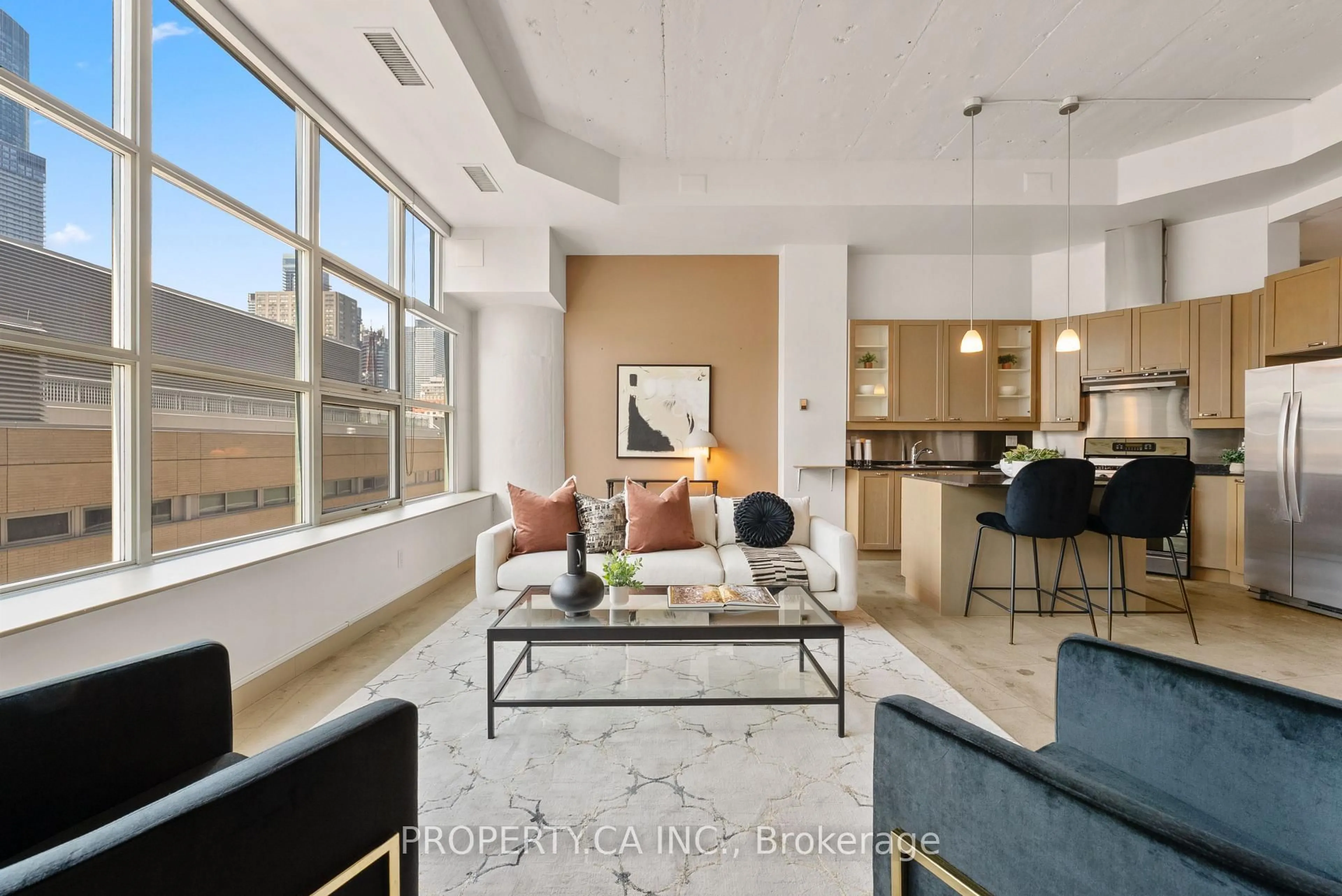 Living room with furniture, unknown for 155 Dalhousie St #408, Toronto Ontario M5B 2P7