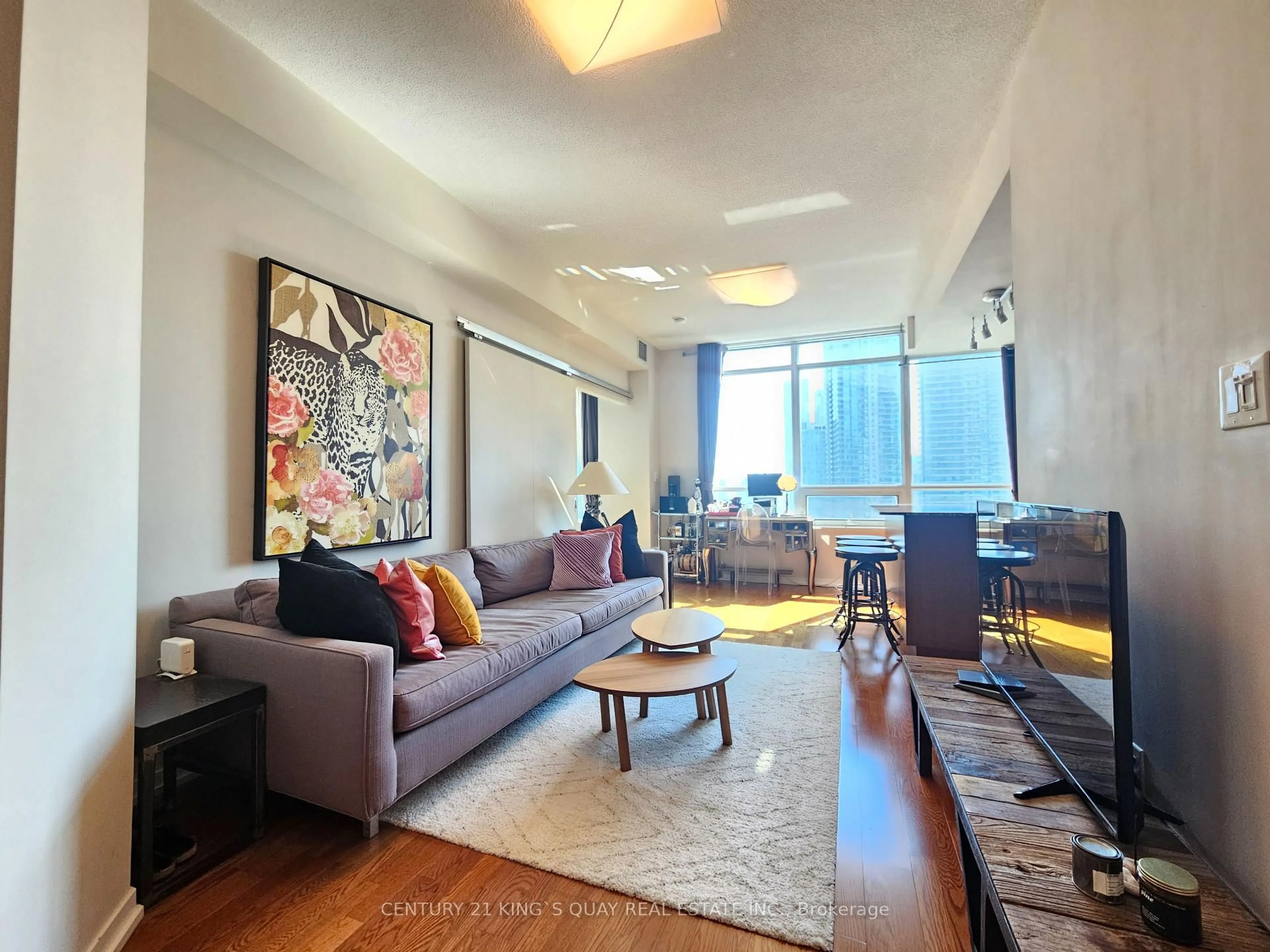 Living room with furniture, unknown for 55 Bremner Blvd #2304, Toronto Ontario M5J 0A6