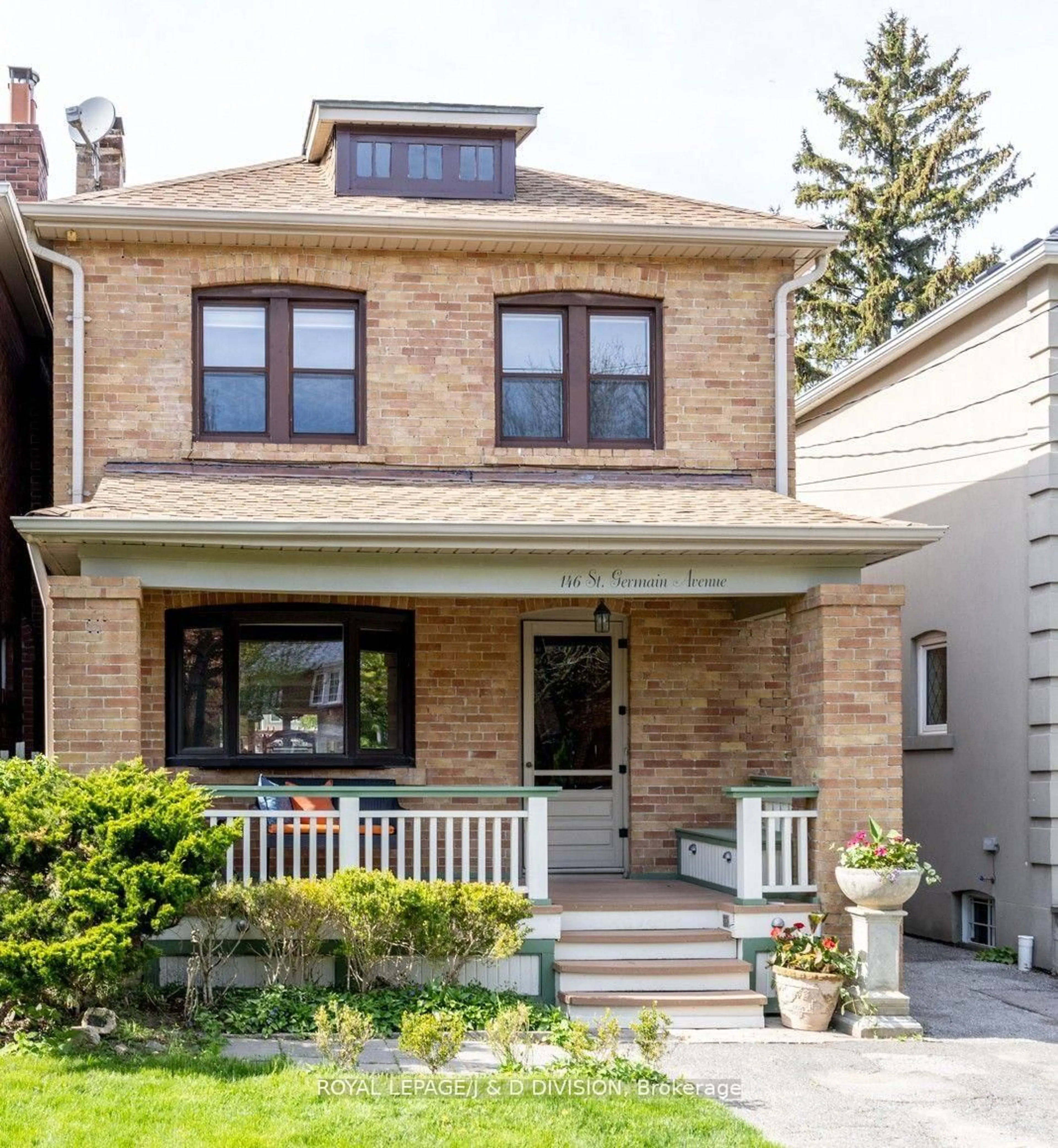 Home with brick exterior material, street for 146 St Germain Ave, Toronto Ontario M5M 1W1