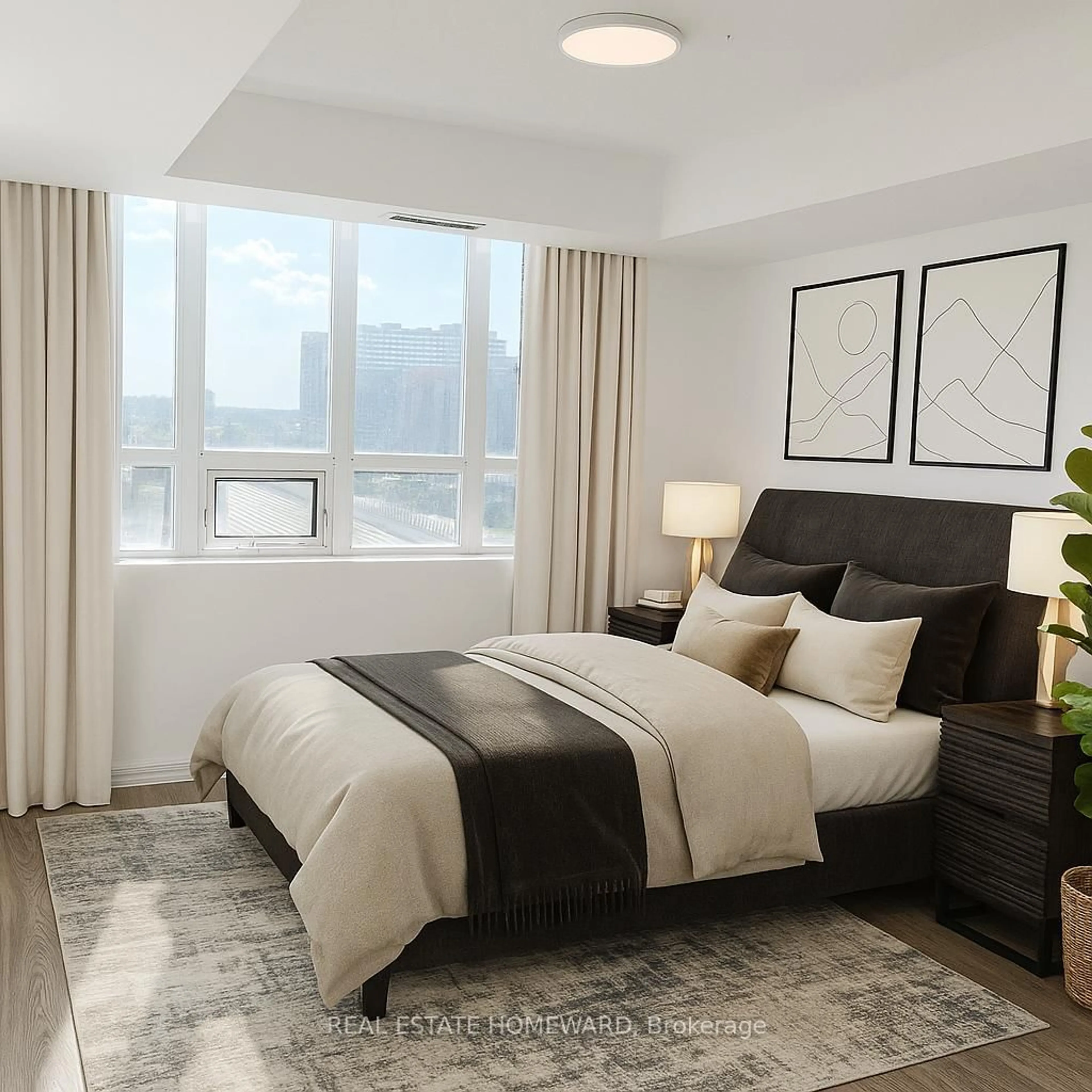Bedroom with bed, unknown for 125 Western Battery Rd #914, Toronto Ontario M6K 3R8