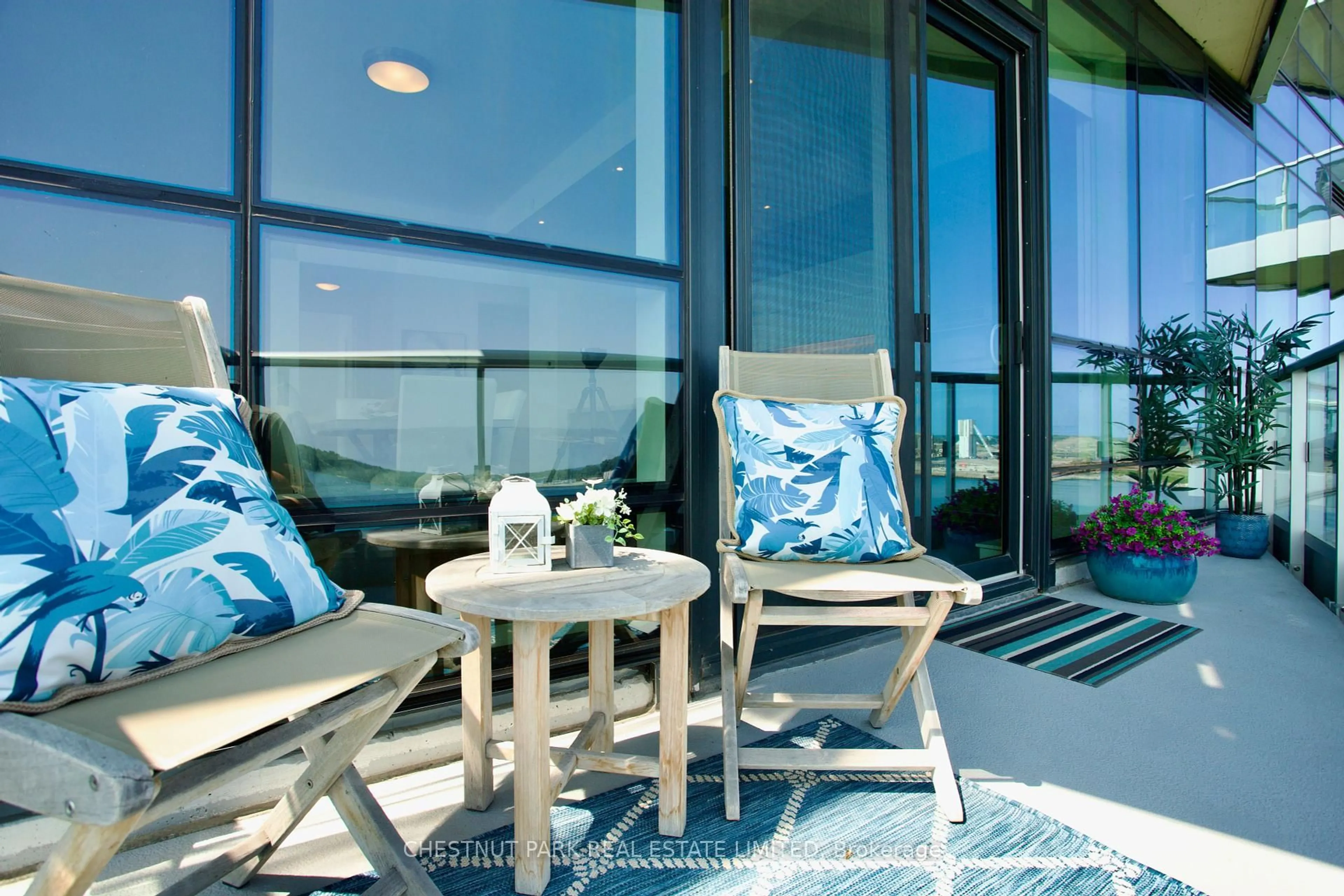Balcony in the apartment, water/lake/river/ocean view for 55 Merchants' Wharf #923, Toronto Ontario M5A 0P2