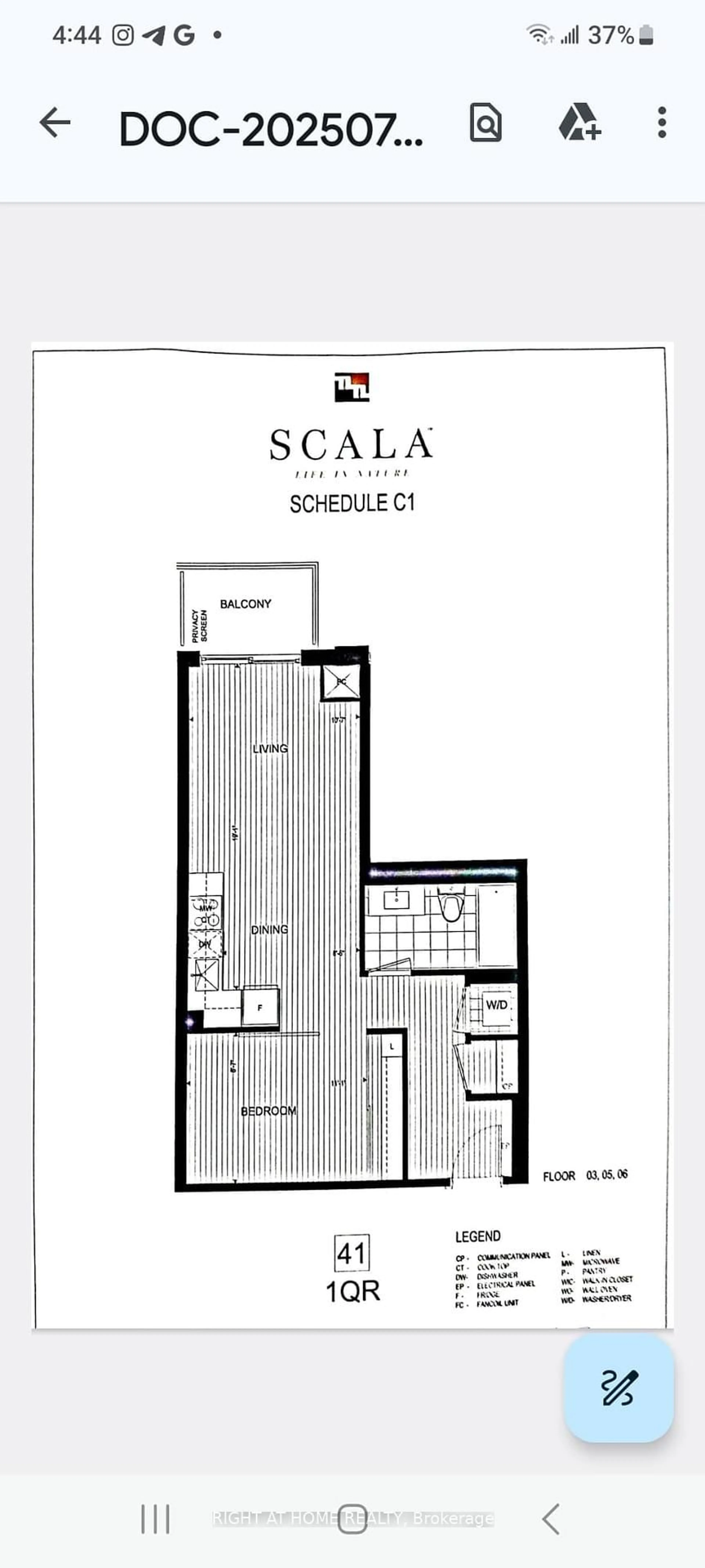 Floor plan for 25 Adra Grado Way #641, Toronto Ontario M2J 0H6