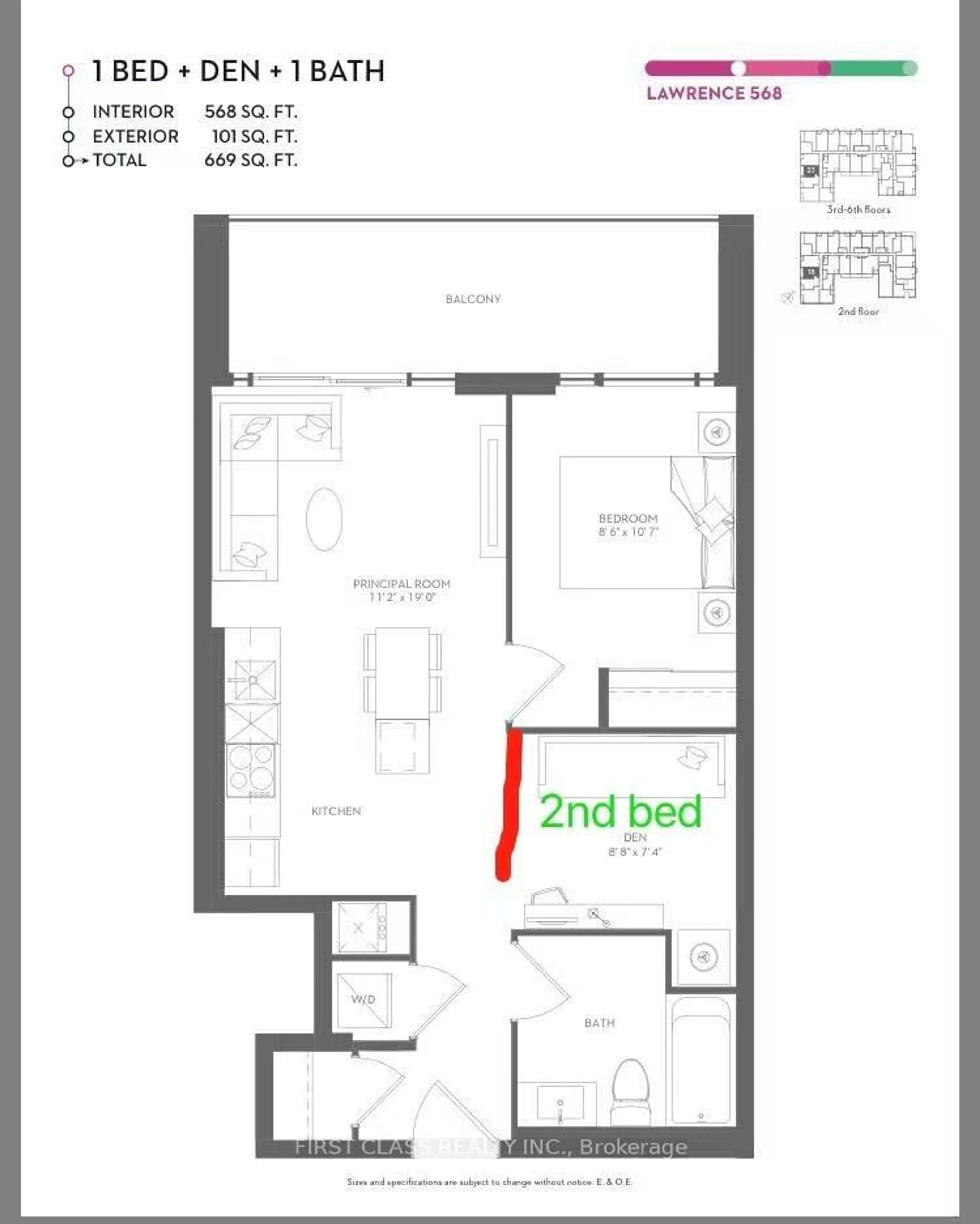 Floor plan for 8 Tippett Rd #623, Toronto Ontario M3H 0E7