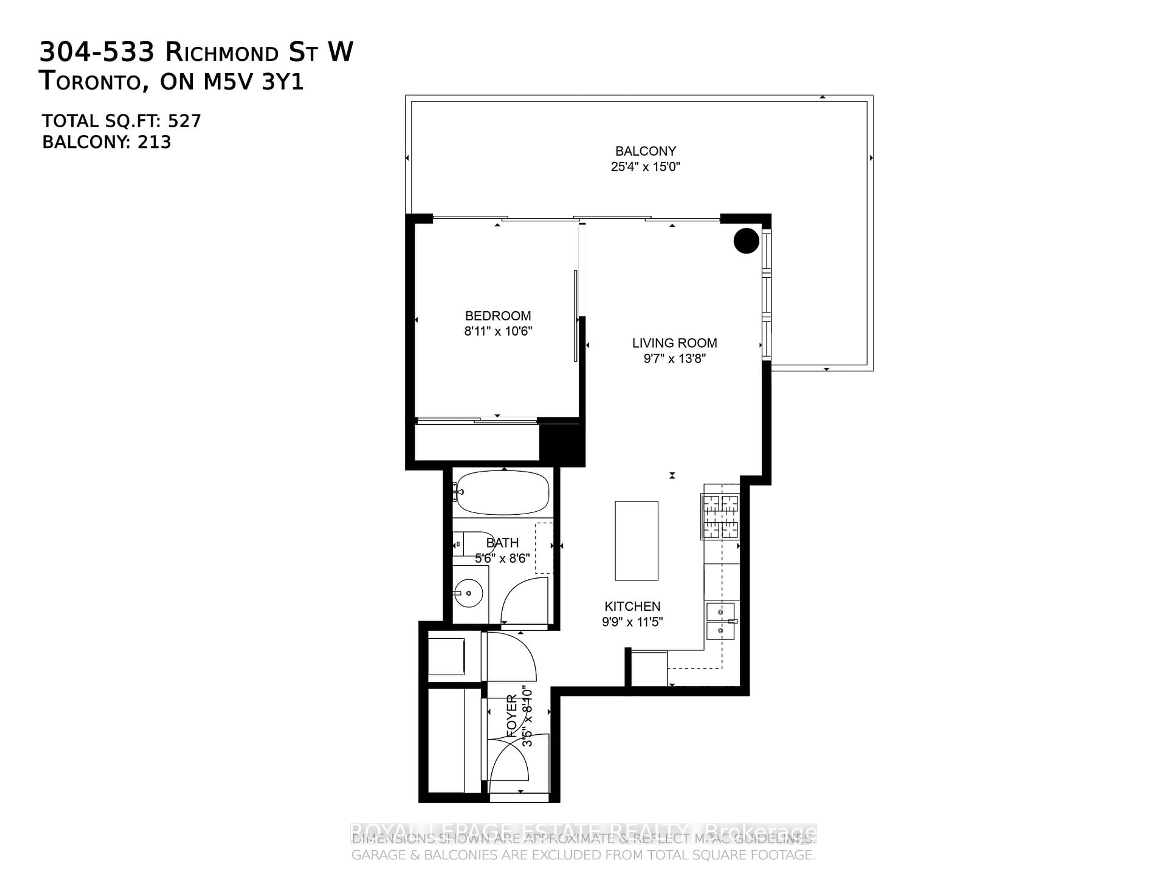 Floor plan for 533 Richmond St #304, Toronto Ontario M5V 3Y1
