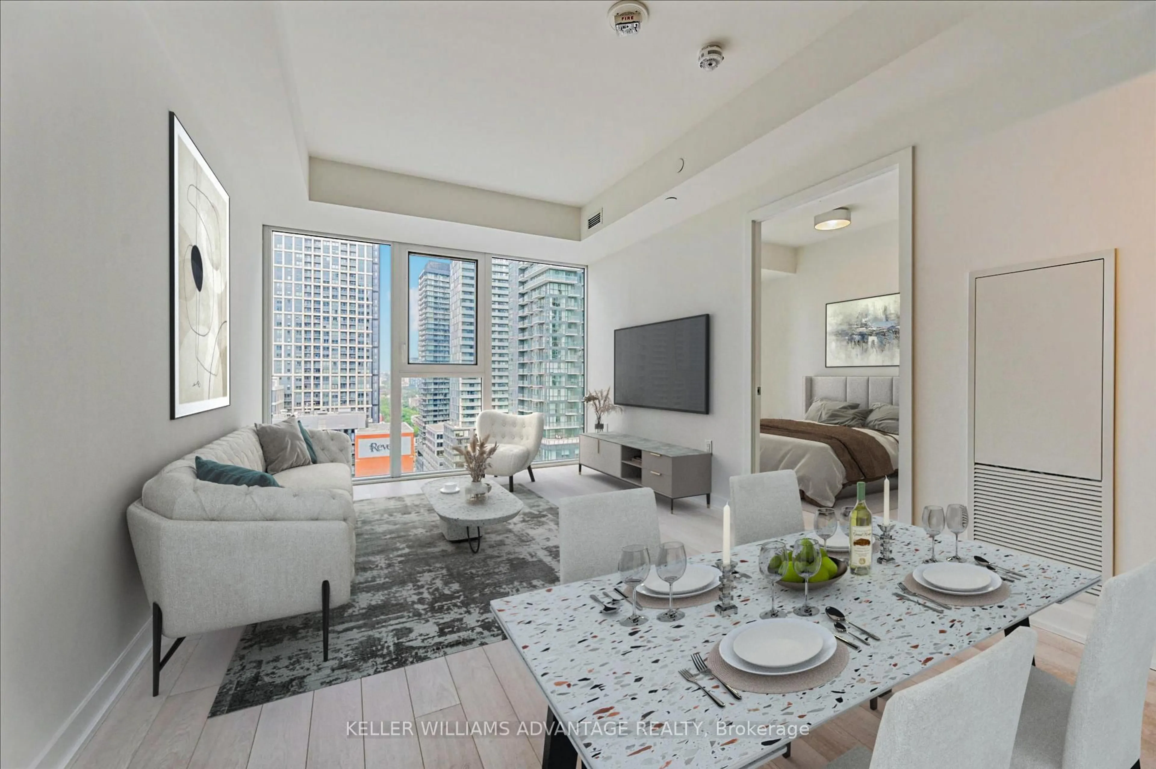 Living room with furniture, unknown for 357 King St #1802, Toronto Ontario M5V 0S7