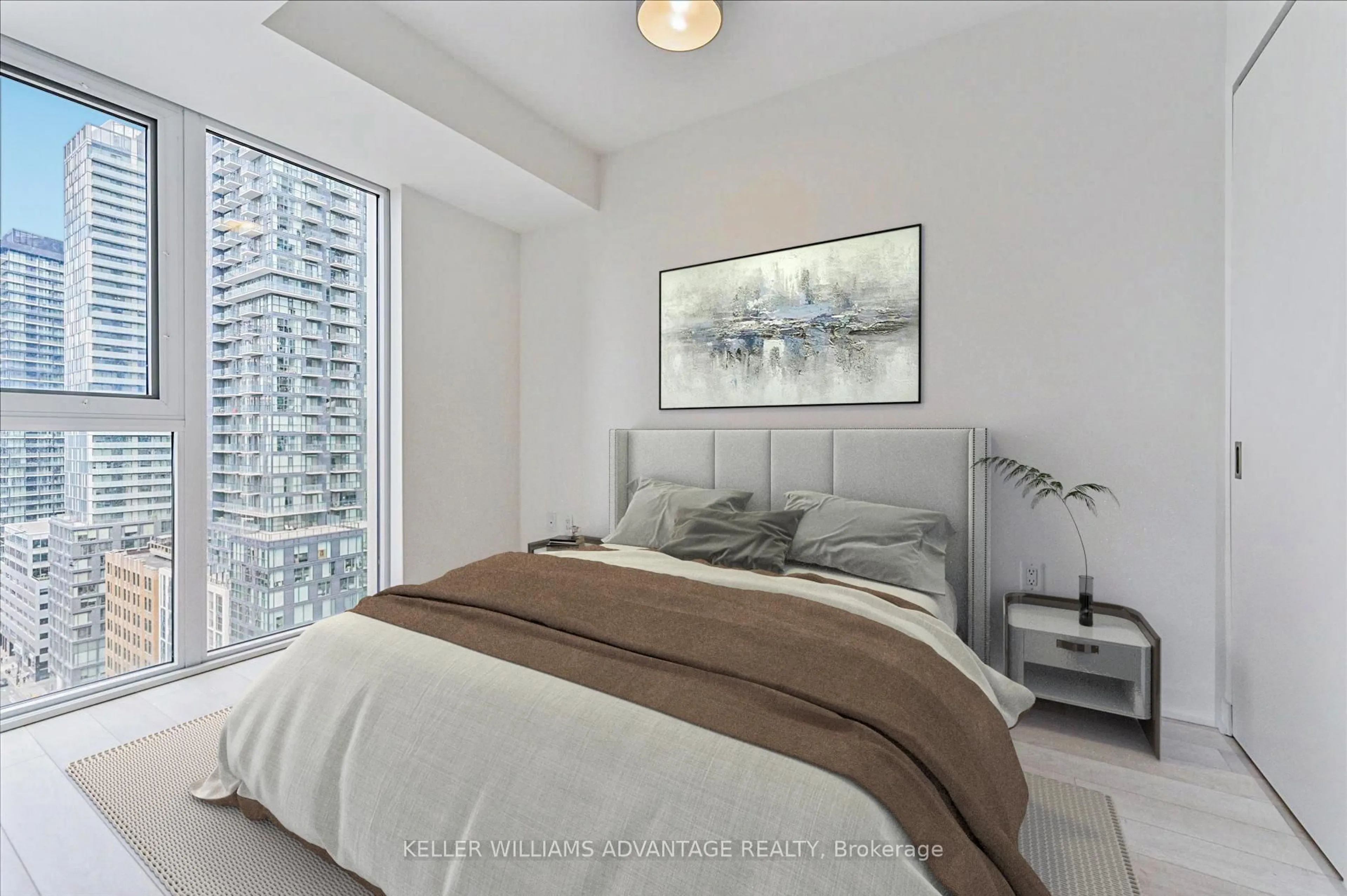Bedroom with bed, unknown for 357 King St #1802, Toronto Ontario M5V 0S7