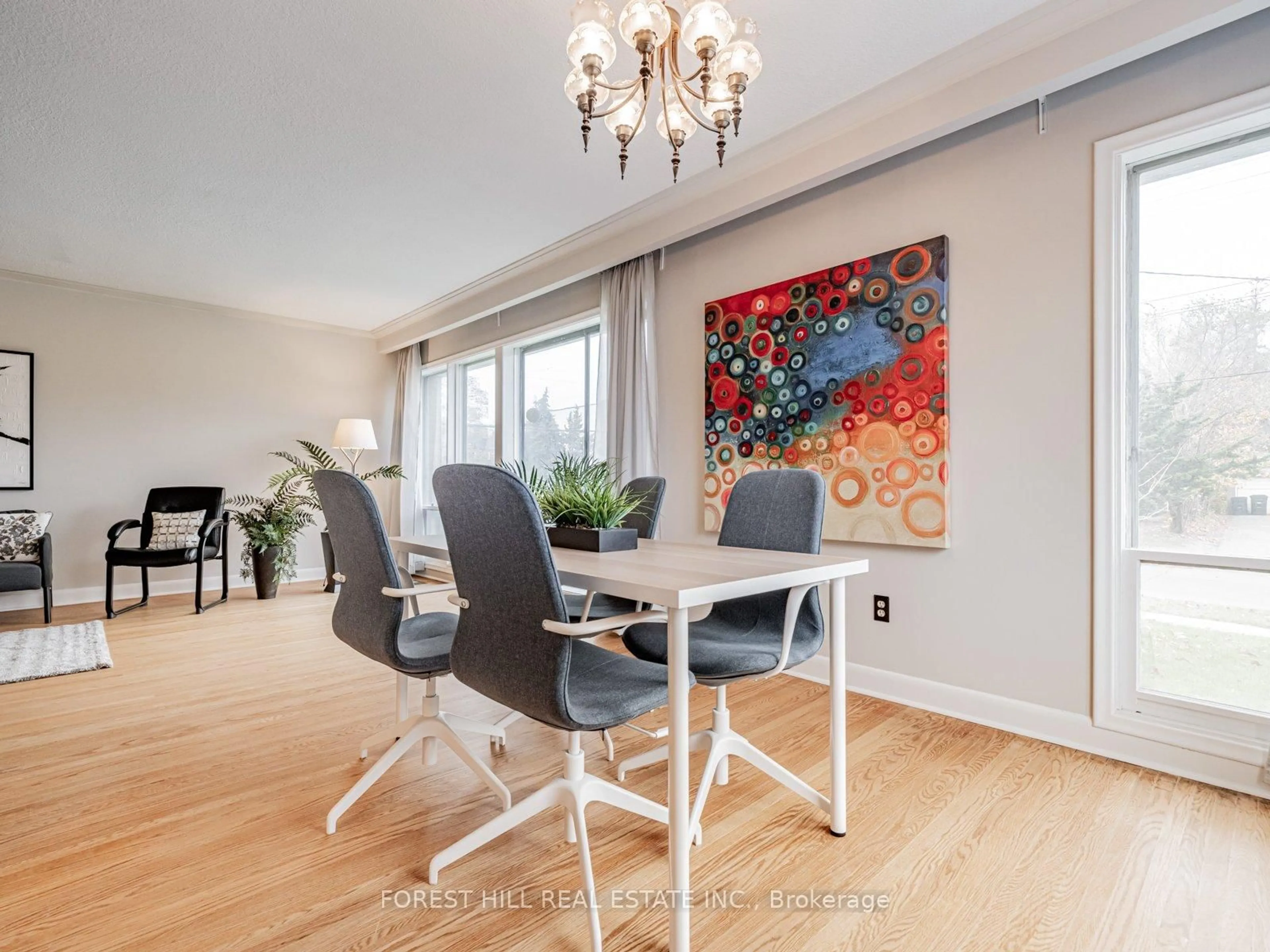 Dining room, wood/laminate floor for 3 Blithfield Ave, Toronto Ontario M2K 1X9