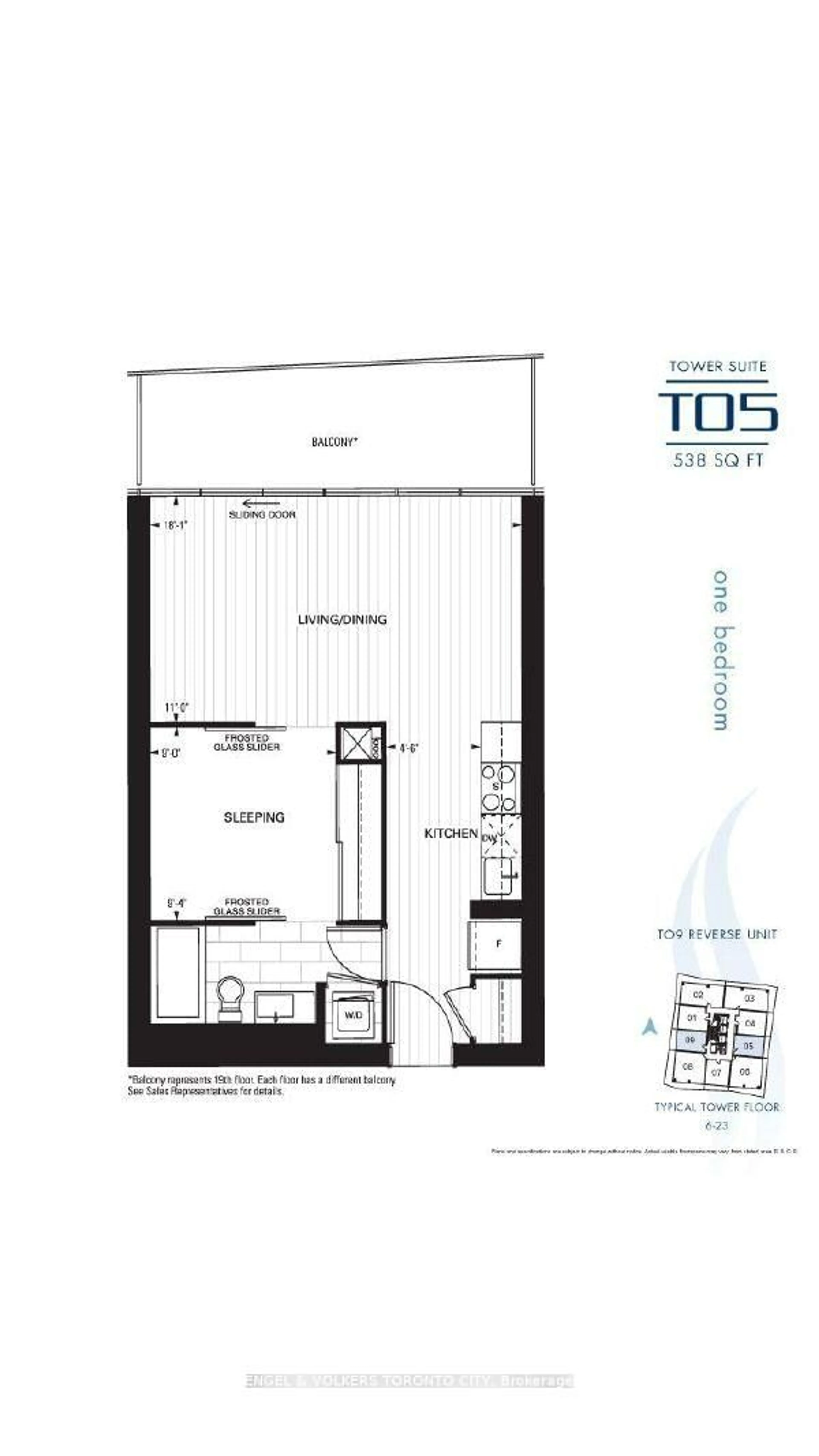 Floor plan for 70 Distillery Lane #2105, Toronto Ontario M5A 0E3