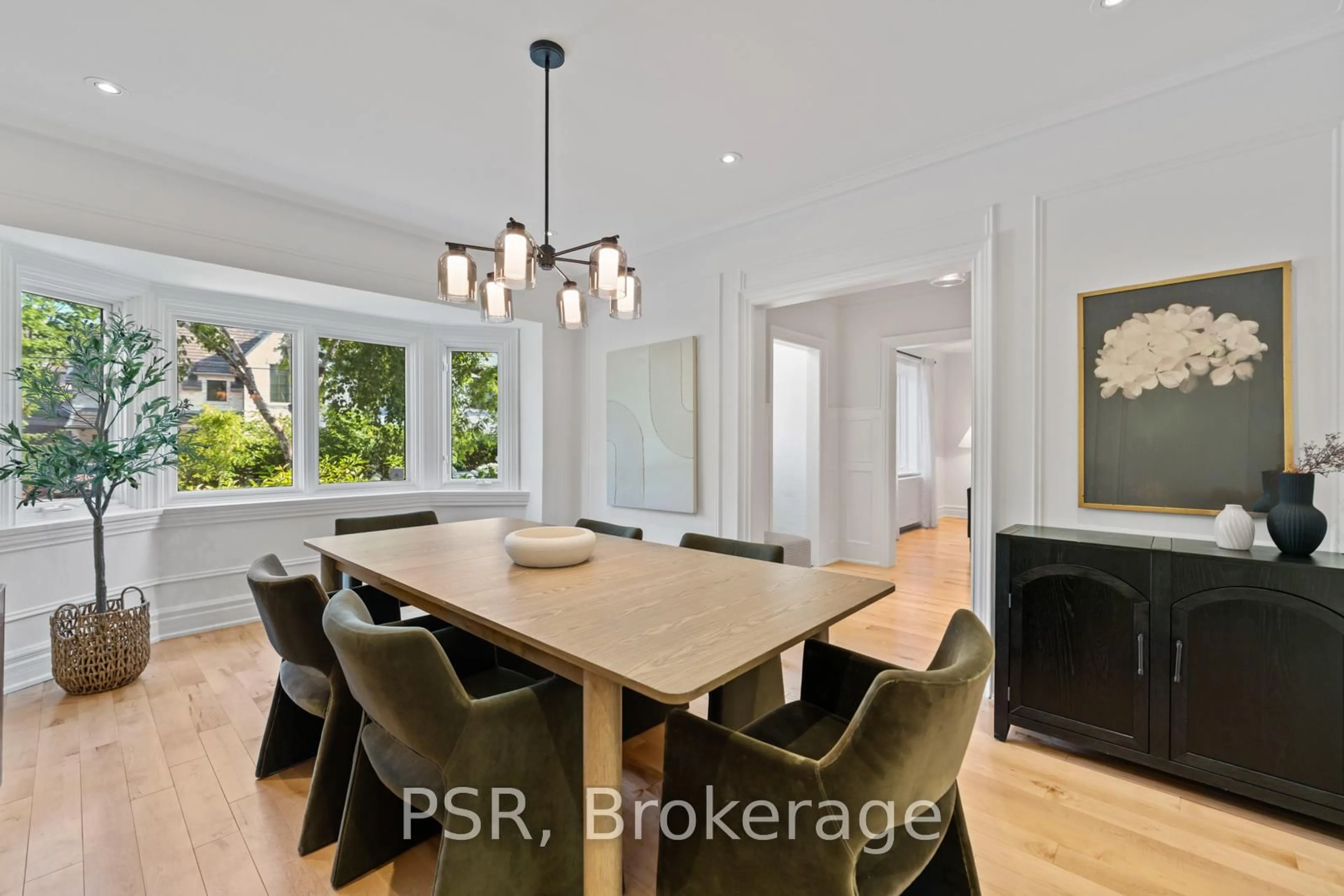 Dining room, wood/laminate floor for 40 Strathearn Rd, Toronto Ontario M6C 1R4
