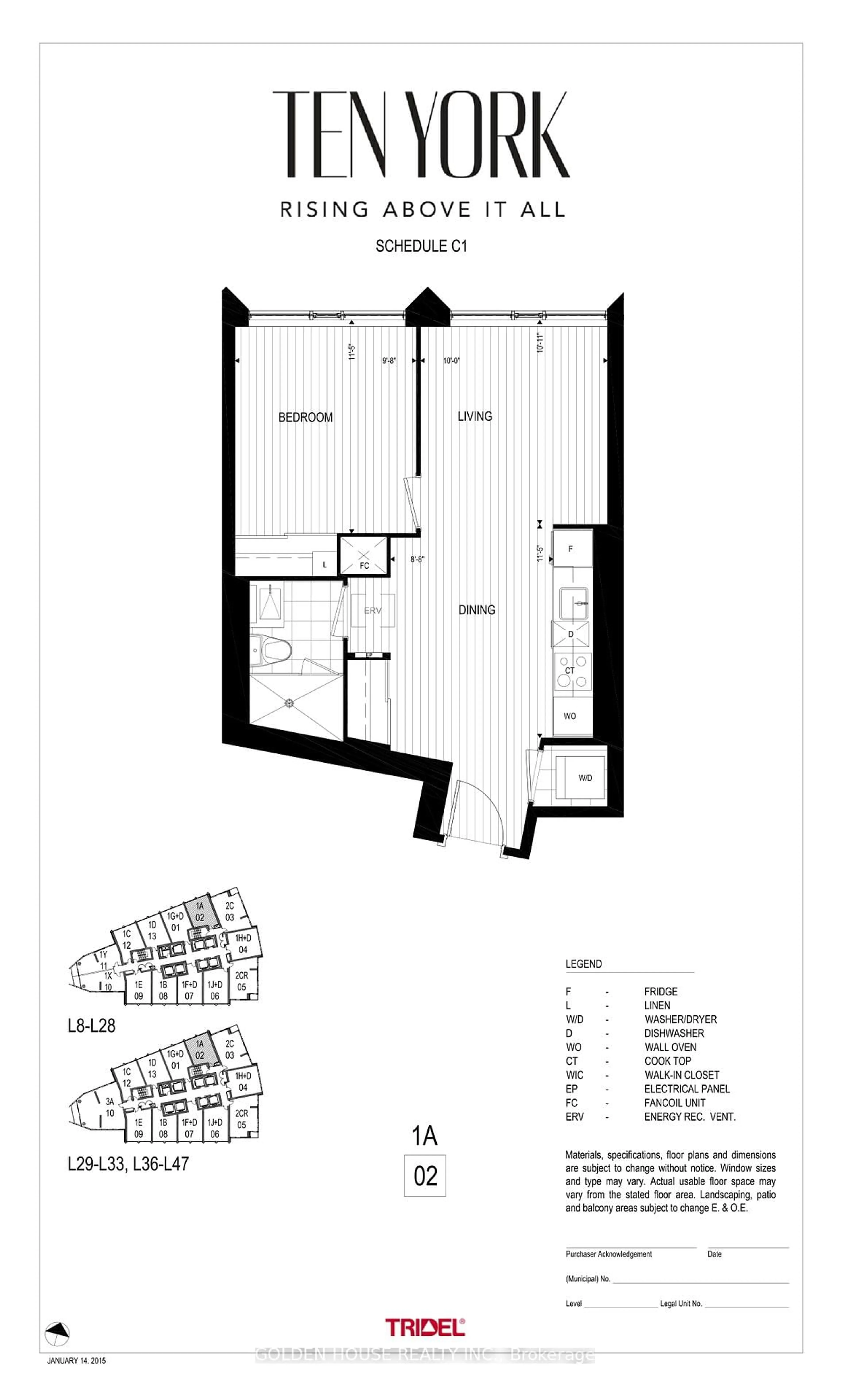 Floor plan for 10 York St #1602, Toronto Ontario M5J 0E1