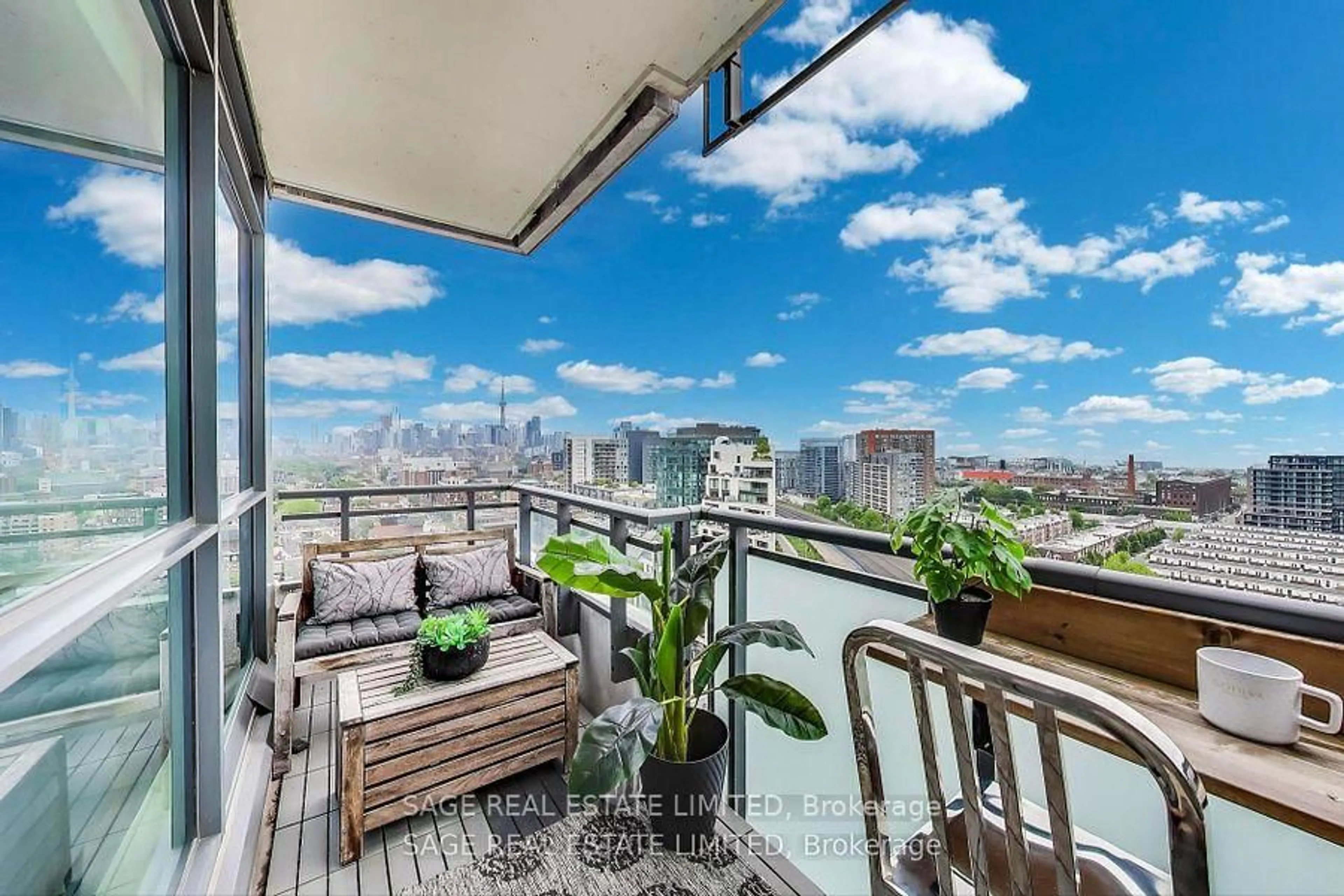 Balcony in the apartment, water/lake/river/ocean view for 20 Minowan Miikan Lane #1806, Toronto Ontario M6J 0E5