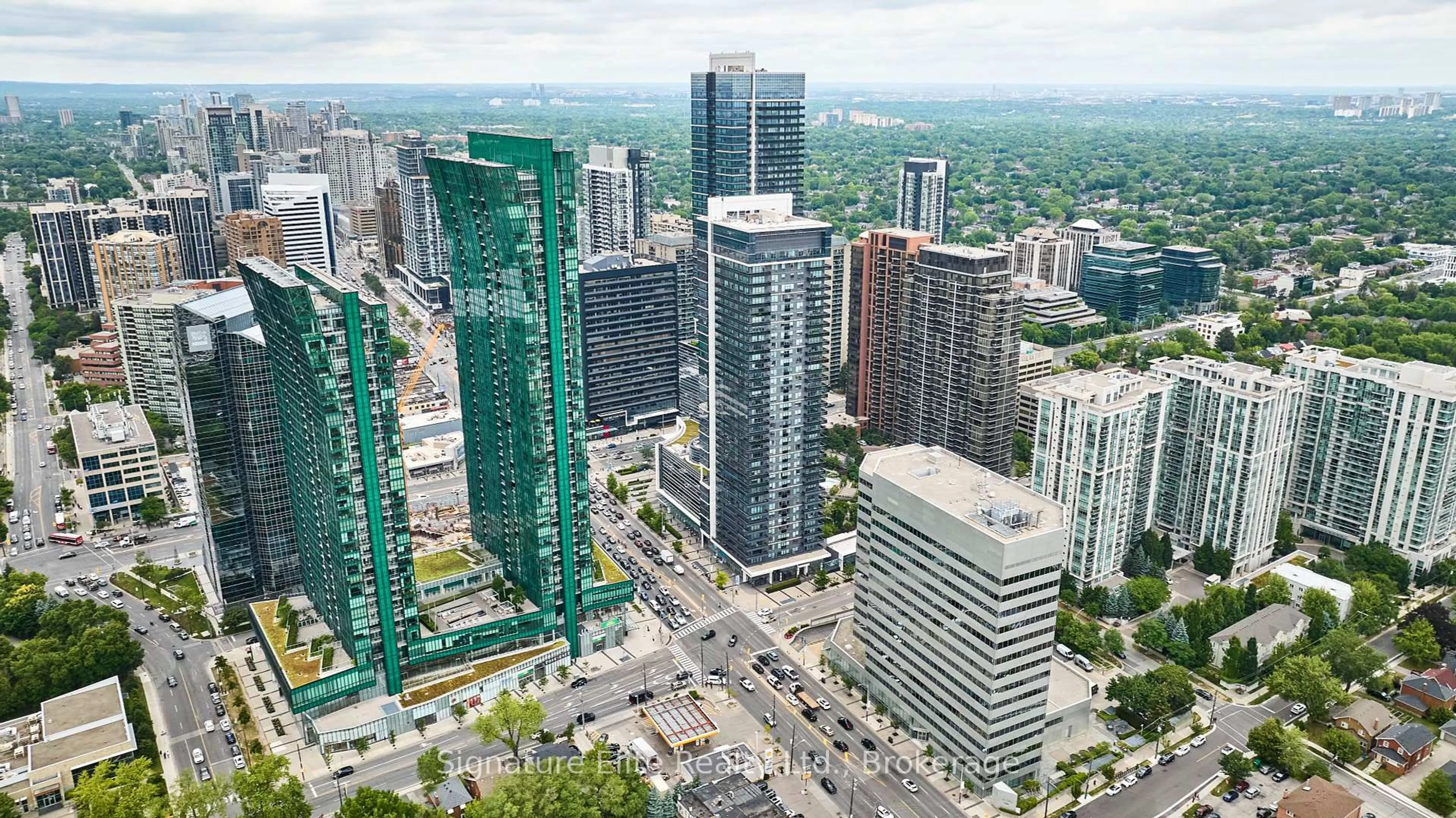 A pic from outside/outdoor area/front of a property/back of a property/a pic from drone, city buildings view from balcony for 2 Anndale Dr #203, Toronto Ontario M2N 0G5