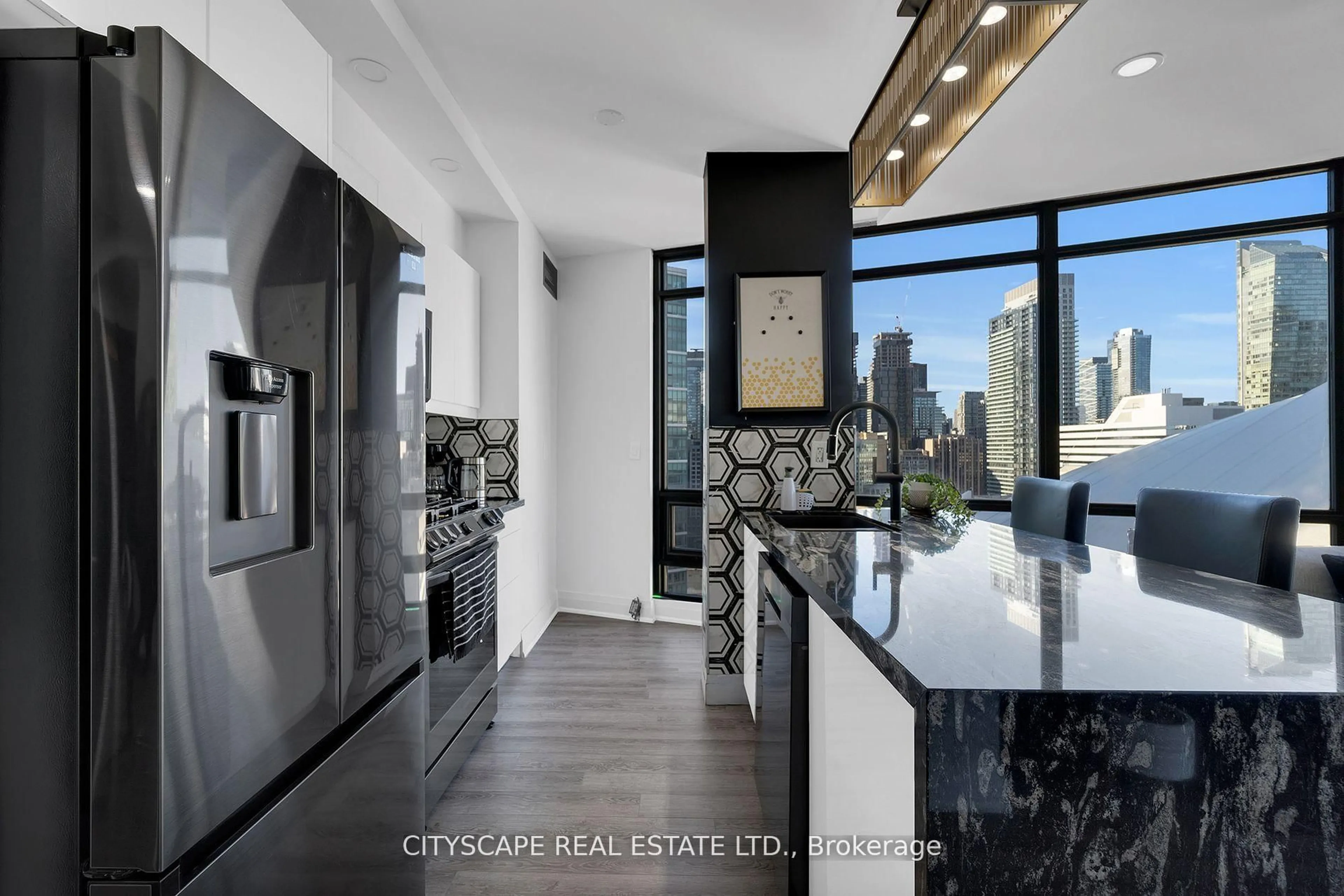 Contemporary kitchen, ceramic/tile floor for 3 Navy Wharf Crt #2308, Toronto Ontario M5V 3V1