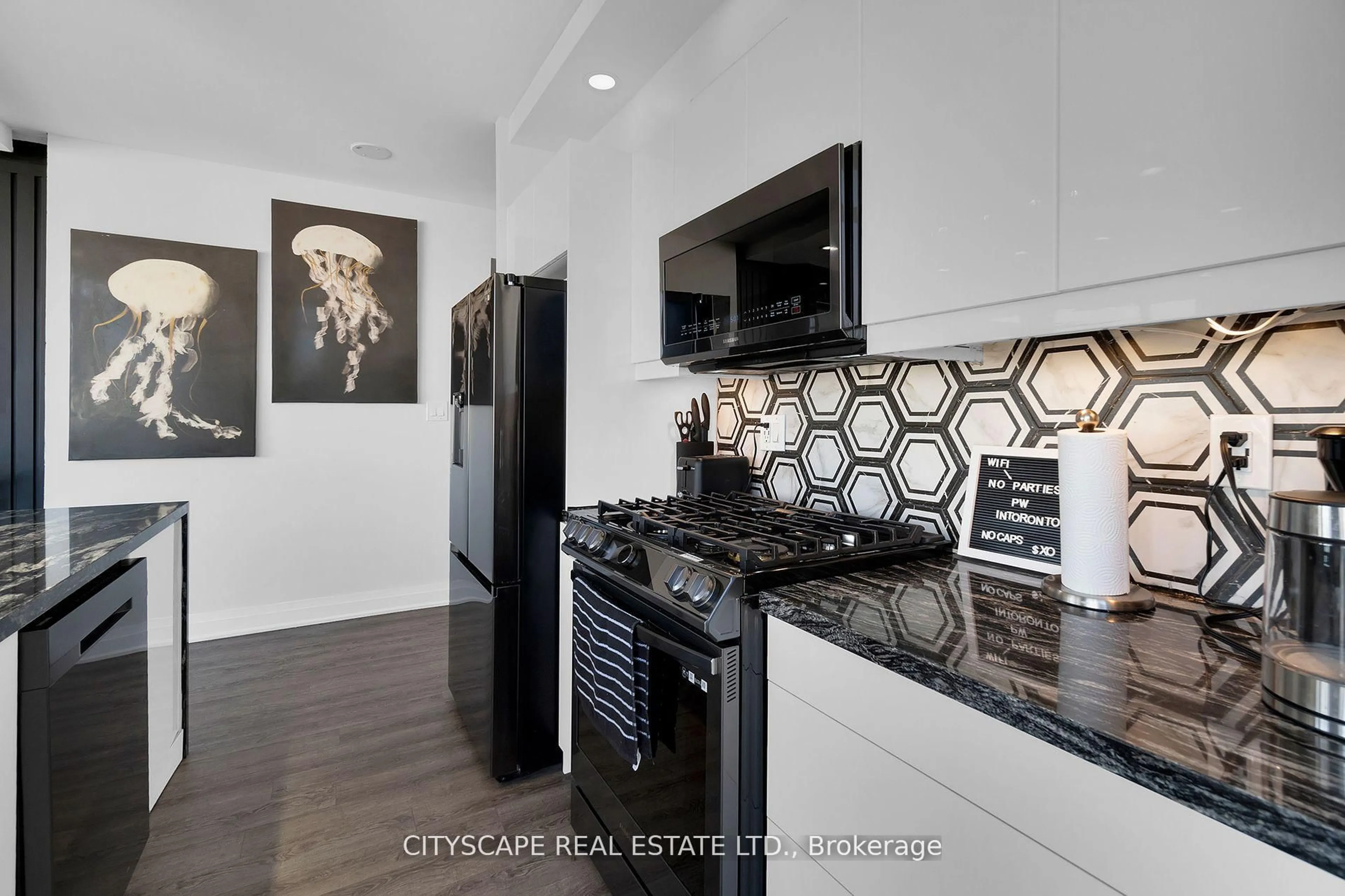 Open concept kitchen, ceramic/tile floor for 3 Navy Wharf Crt #2308, Toronto Ontario M5V 3V1