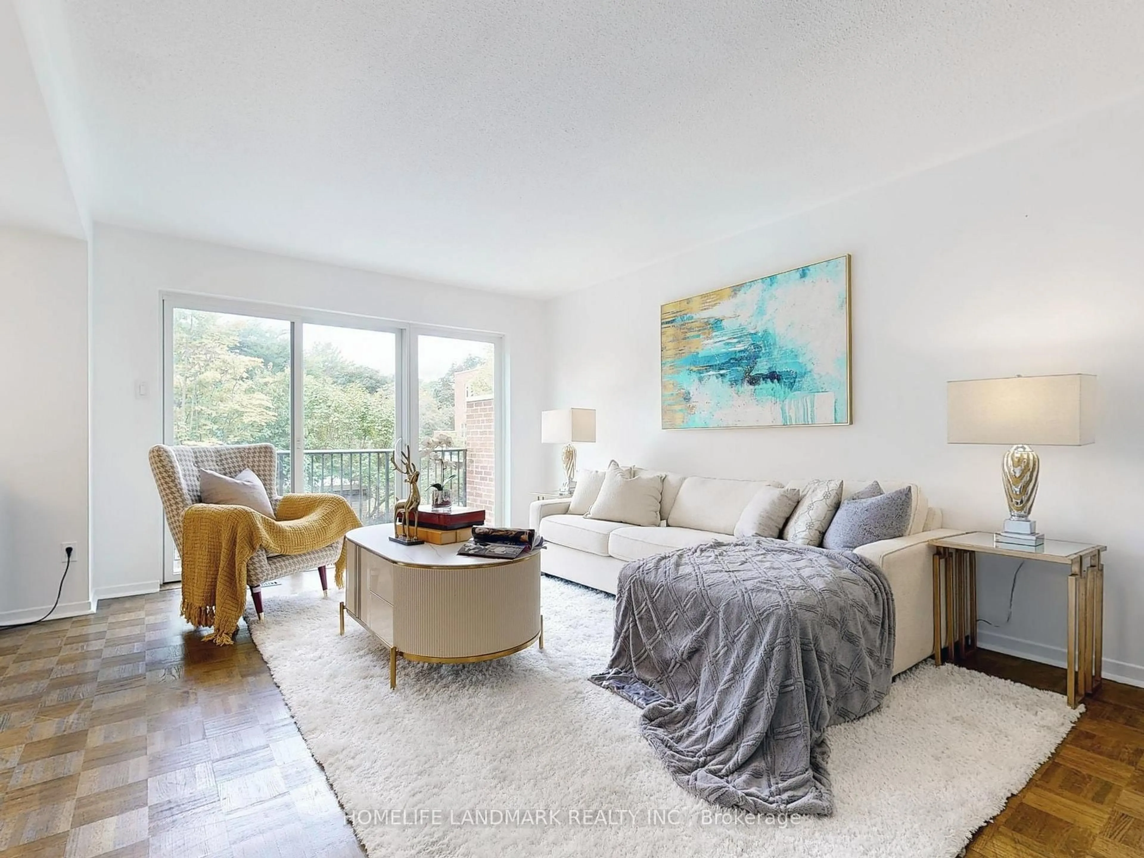 Living room with furniture, unknown for 26 Anvil Mill Way, Toronto Ontario M2L 1R1