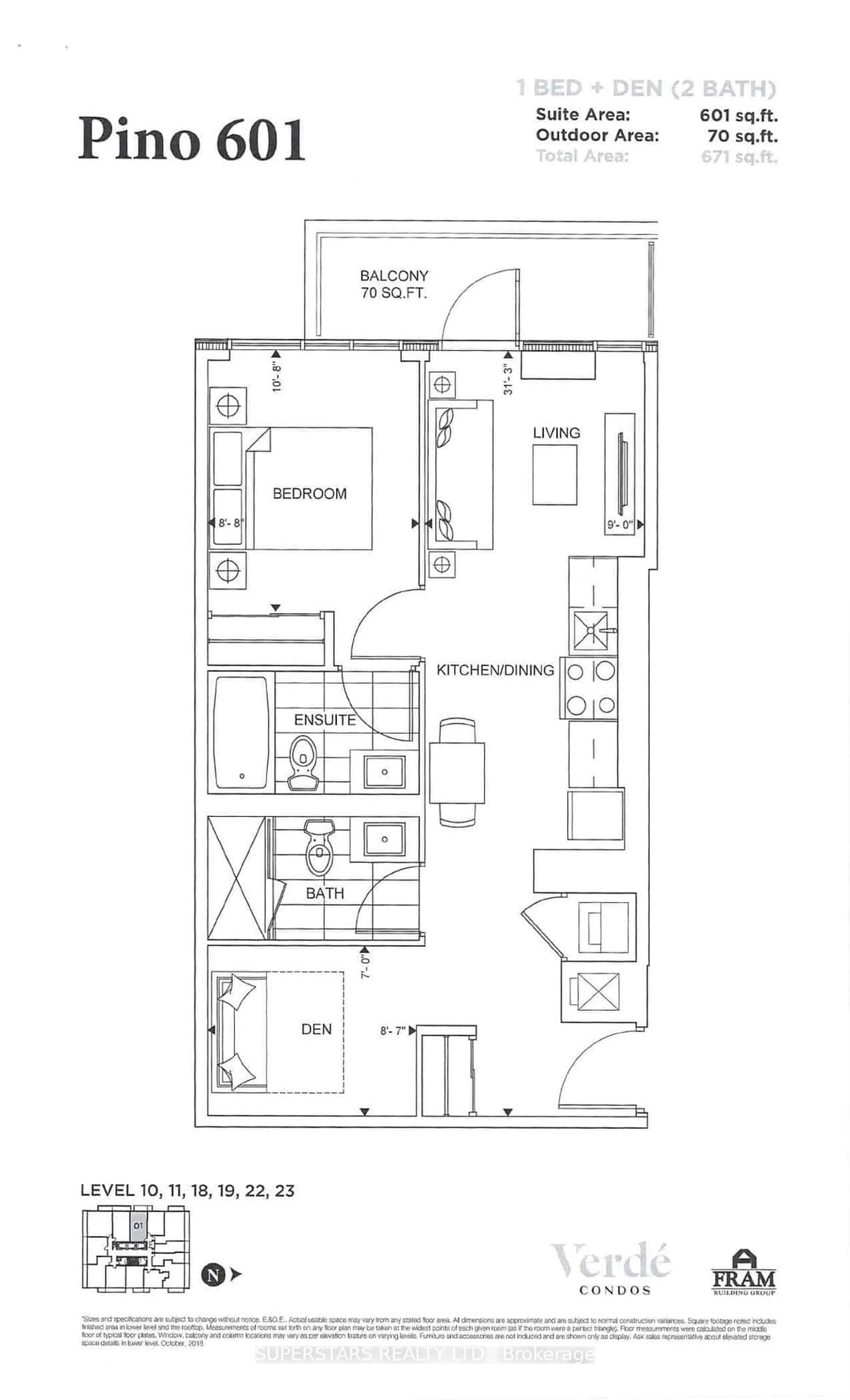 Floor plan for 188 Fairview Mall Dr #2301, Toronto Ontario M2J 0H7