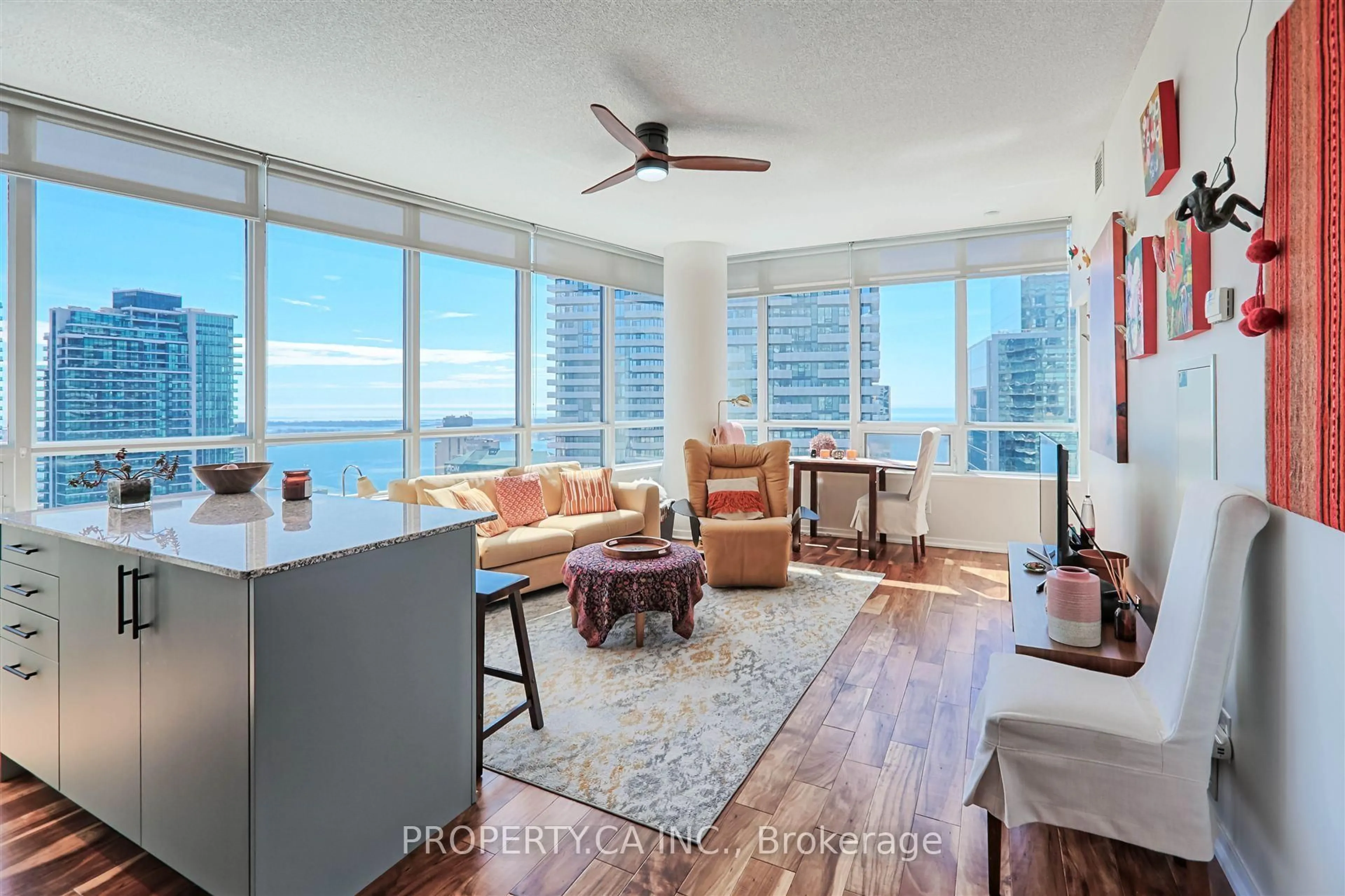 Living room with furniture, unknown for 65 Bremner Blvd #4010, Toronto Ontario M5J 0A7