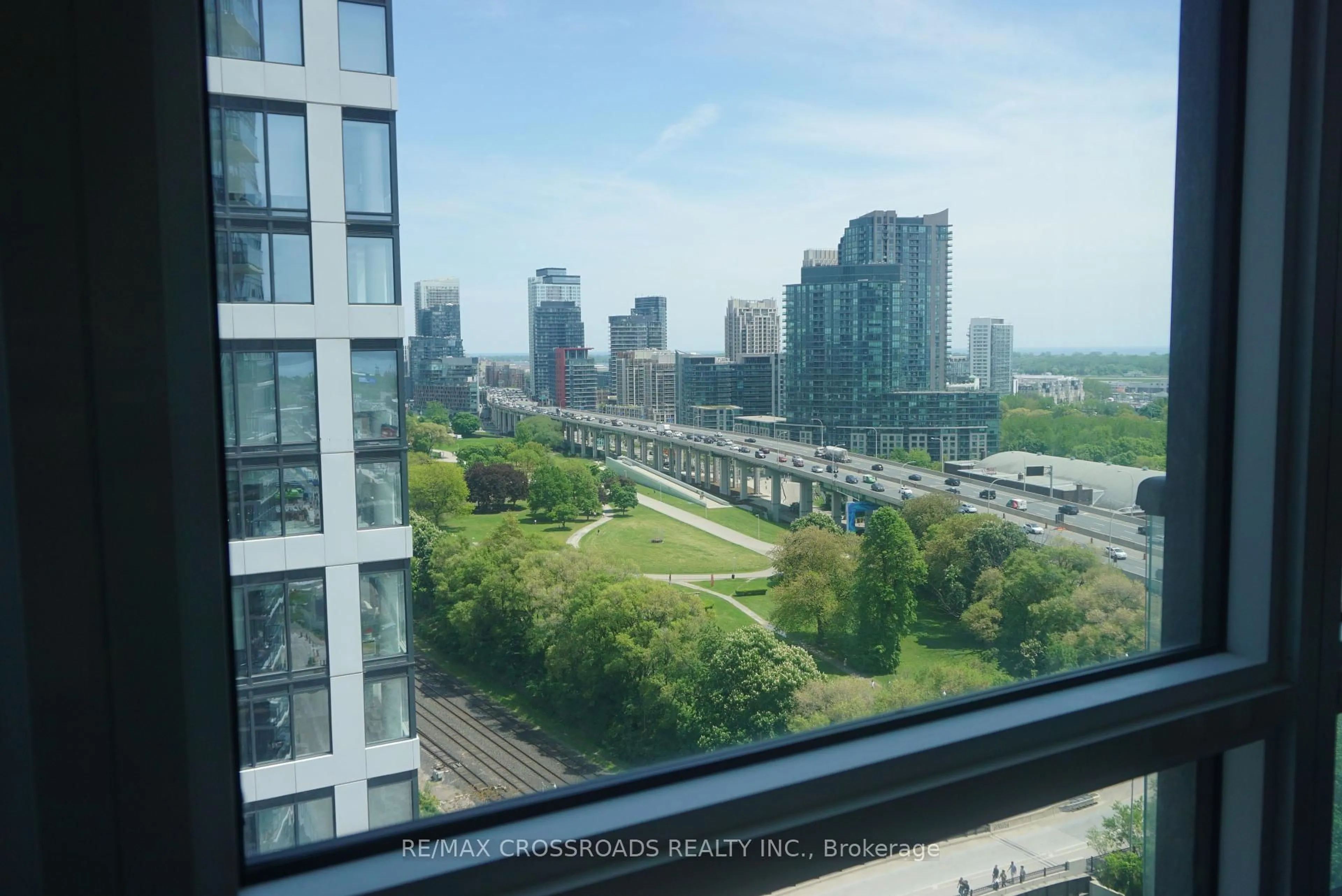 Balcony in the apartment, city buildings view from balcony for 49 East Liberty St #1502, Toronto Ontario M6K 0B2