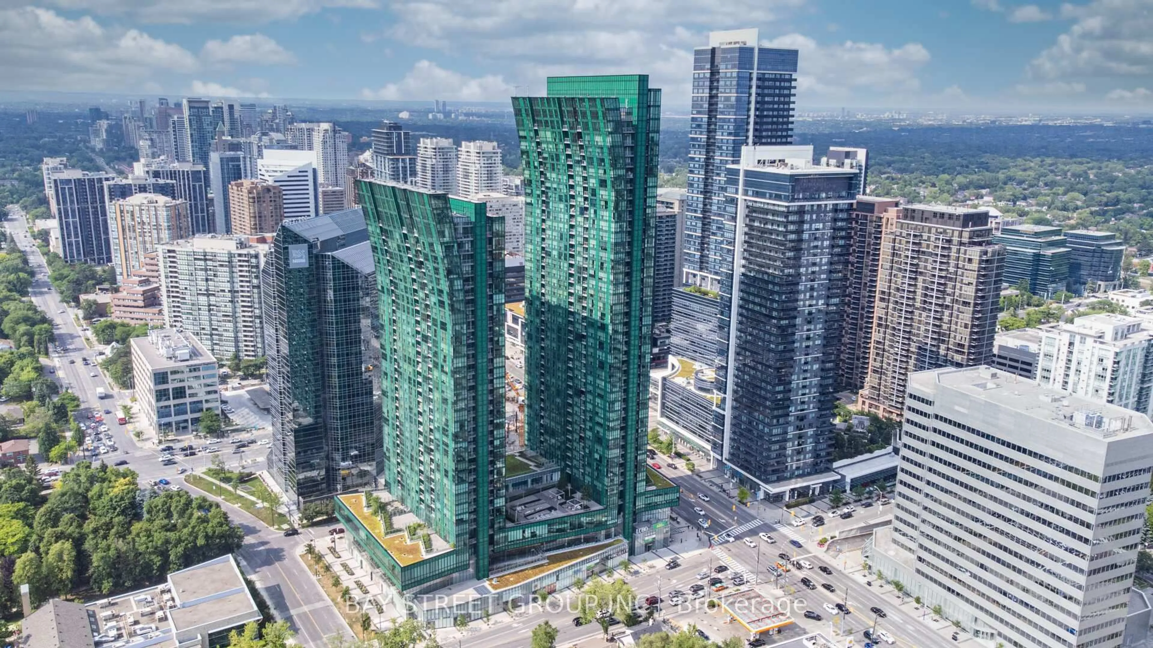 A pic from outside/outdoor area/front of a property/back of a property/a pic from drone, city buildings view from balcony for 9 Bogert Ave #3005, Toronto Ontario M2N 0H3
