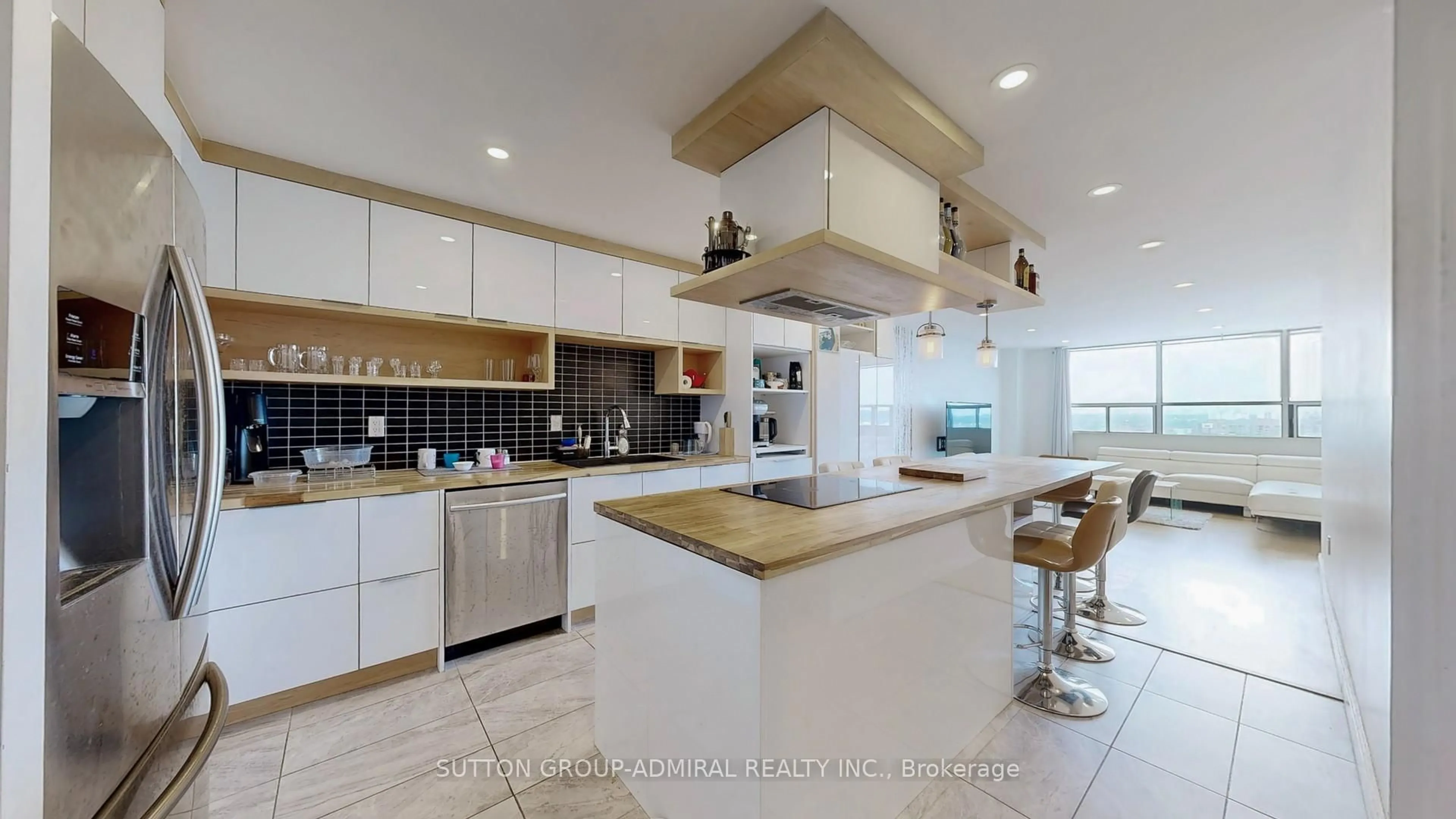 Open concept kitchen, ceramic/tile floor for 25 Sunrise Ave #1603, Toronto Ontario M4A 2S2