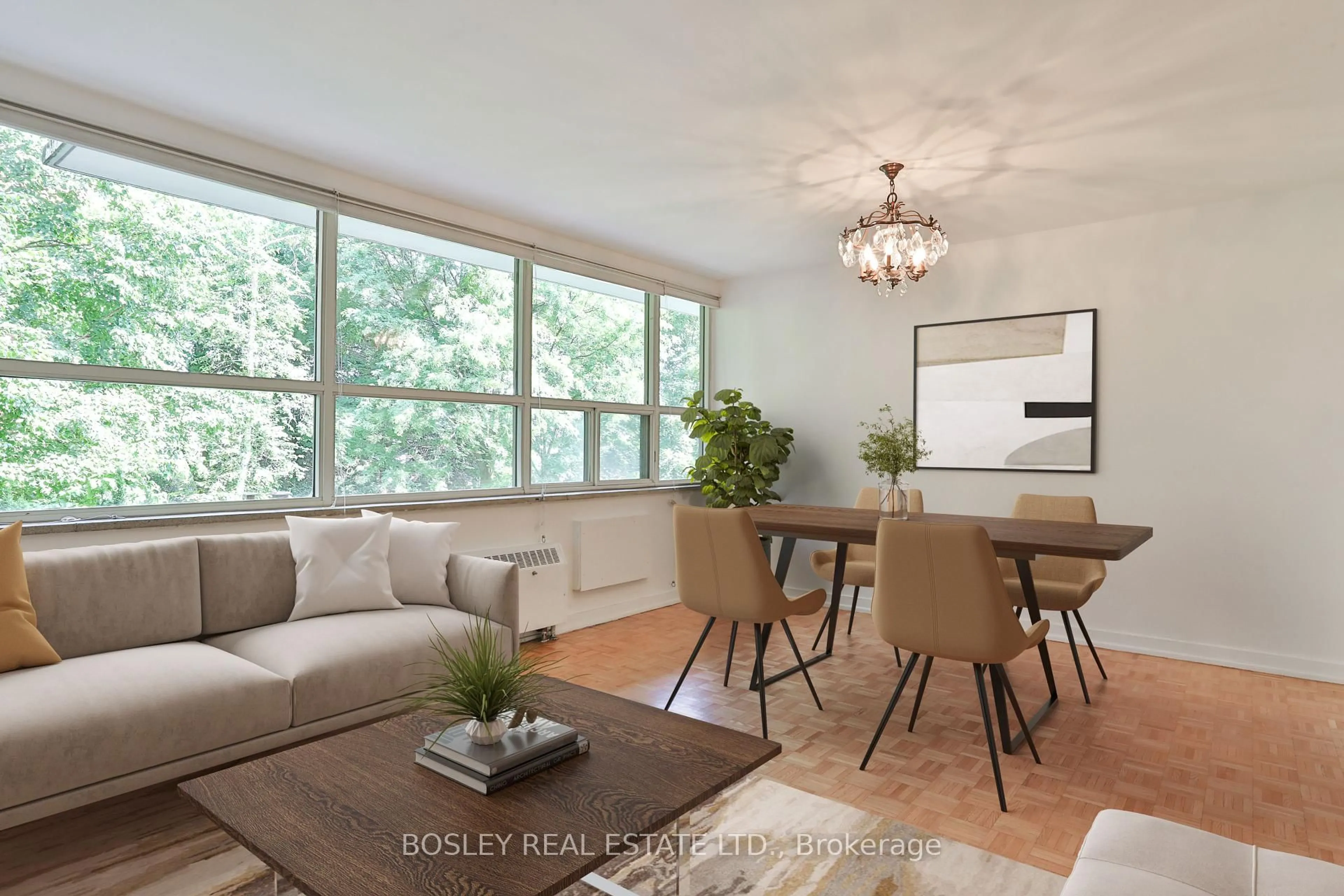 Living room with furniture, wood/laminate floor for 160 The Donway W #104, Toronto Ontario M3C 2G1