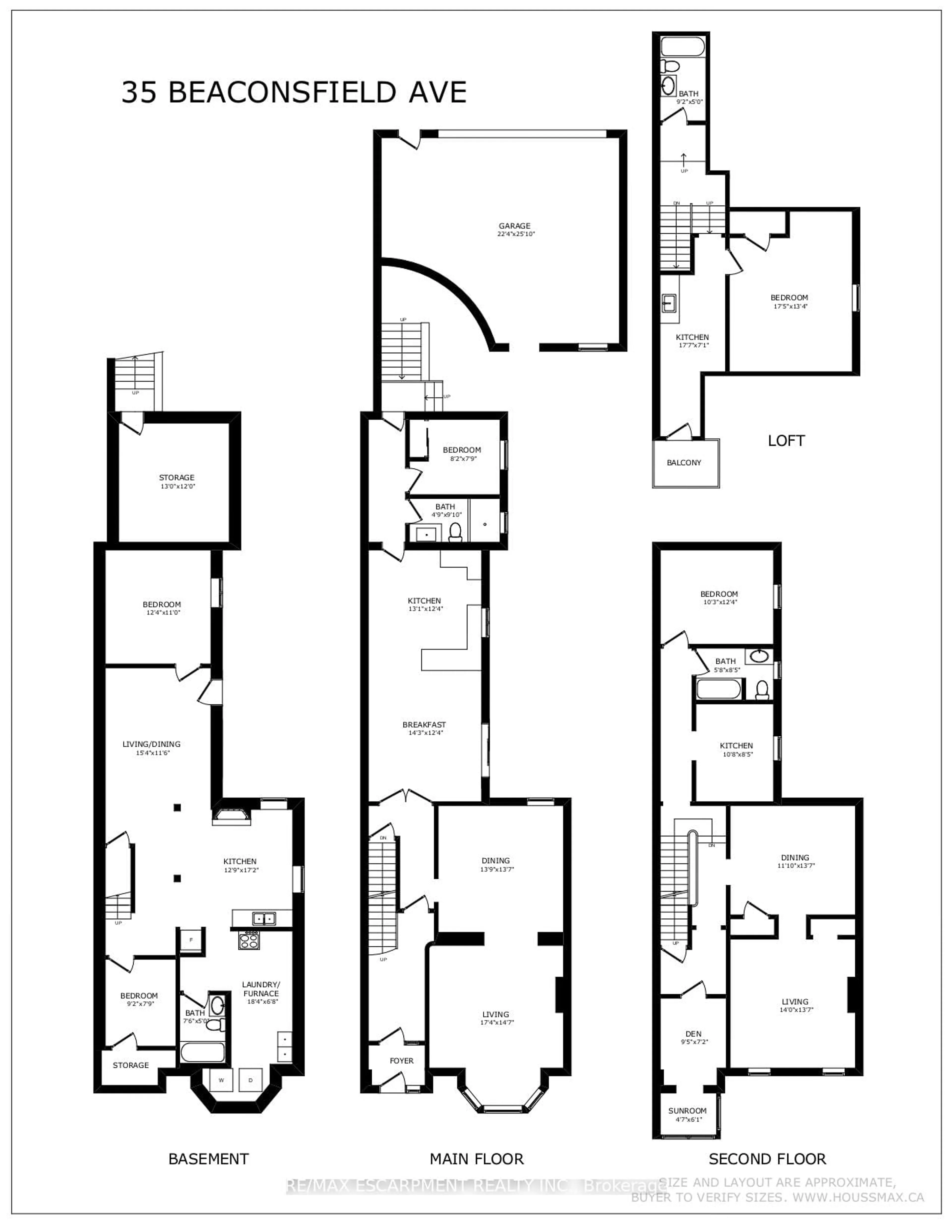 Floor plan for 35 Beaconsfield Ave, Toronto Ontario M6J 3J1