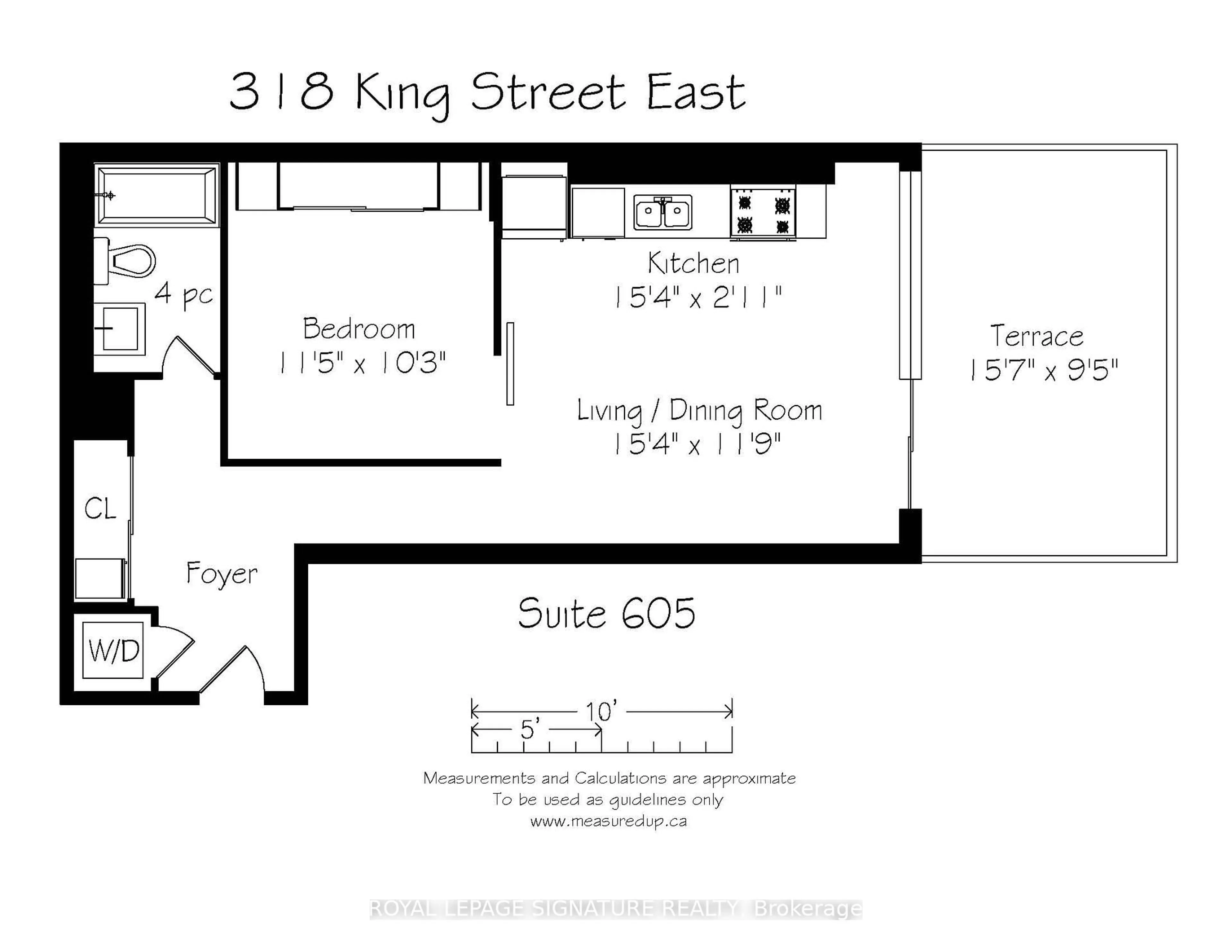 Floor plan for 318 King St #605, Toronto Ontario M5A 0C1